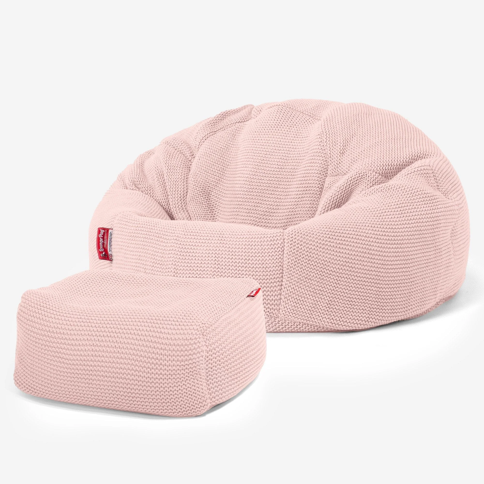 Klassischer Sitzsack Sessel - Ellos Grobgestrickt Baby Pink - Image 2