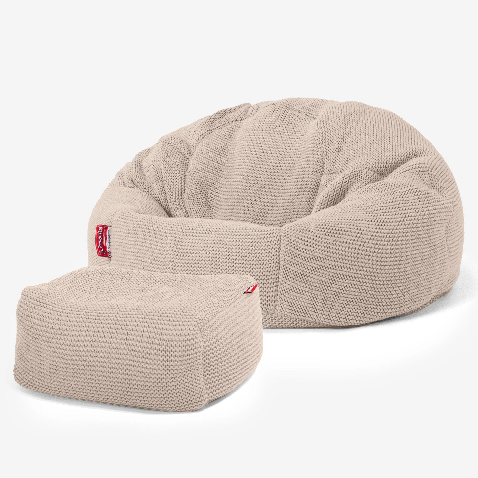 Klassischer Sitzsack Sessel - Ellos Grobgestrickt Creme - Image 2