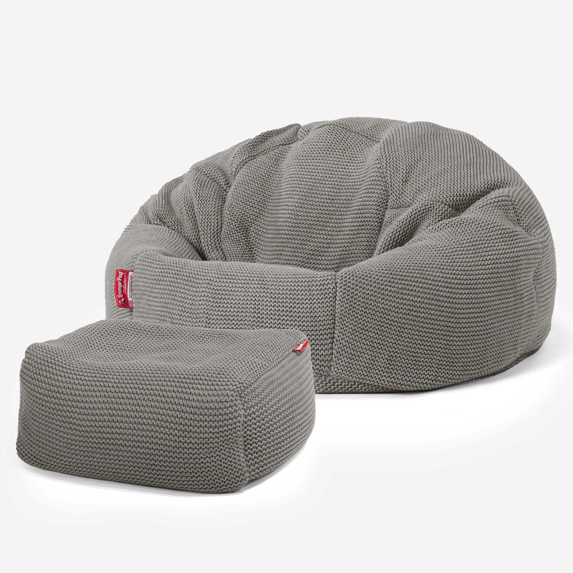 Klassischer Sitzsack Sessel - Ellos Grobgestrickt Grau - Image 2