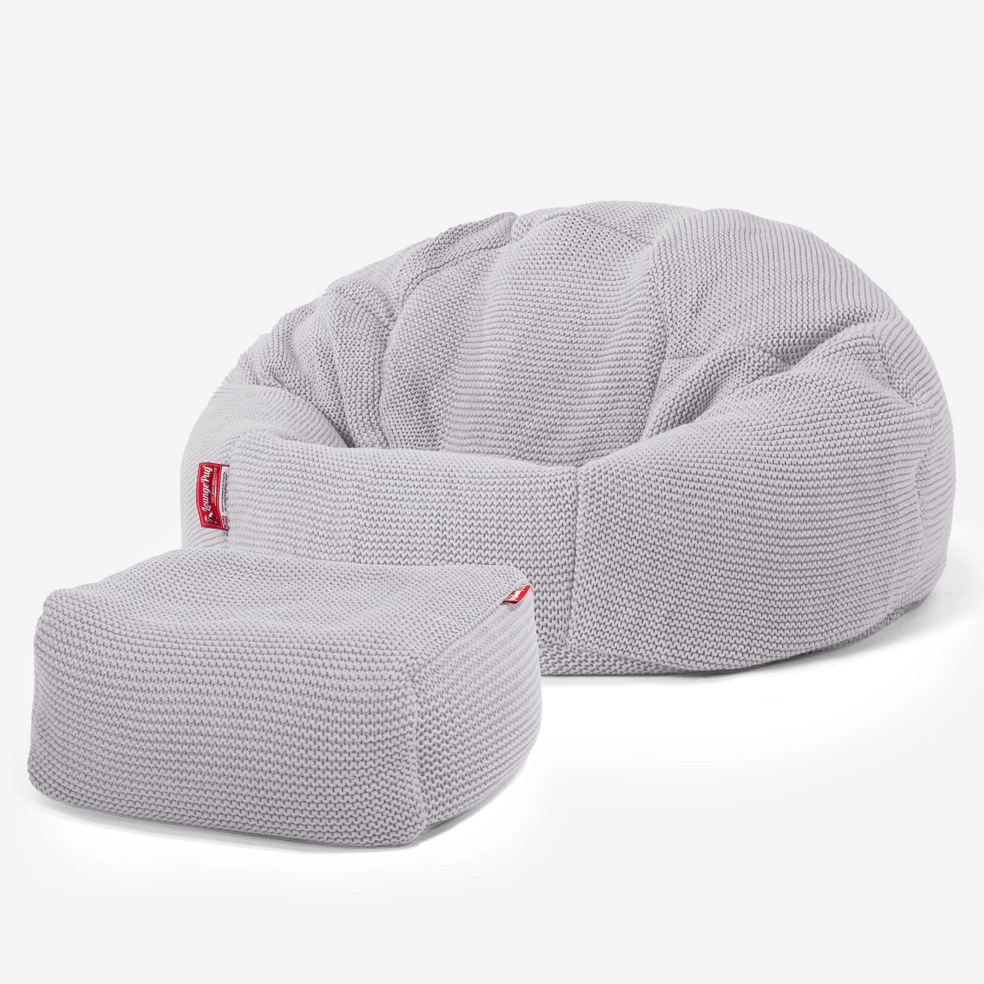 Klassischer Sitzsack Sessel - Ellos Grobgestrickt Hellgrau - Image 2