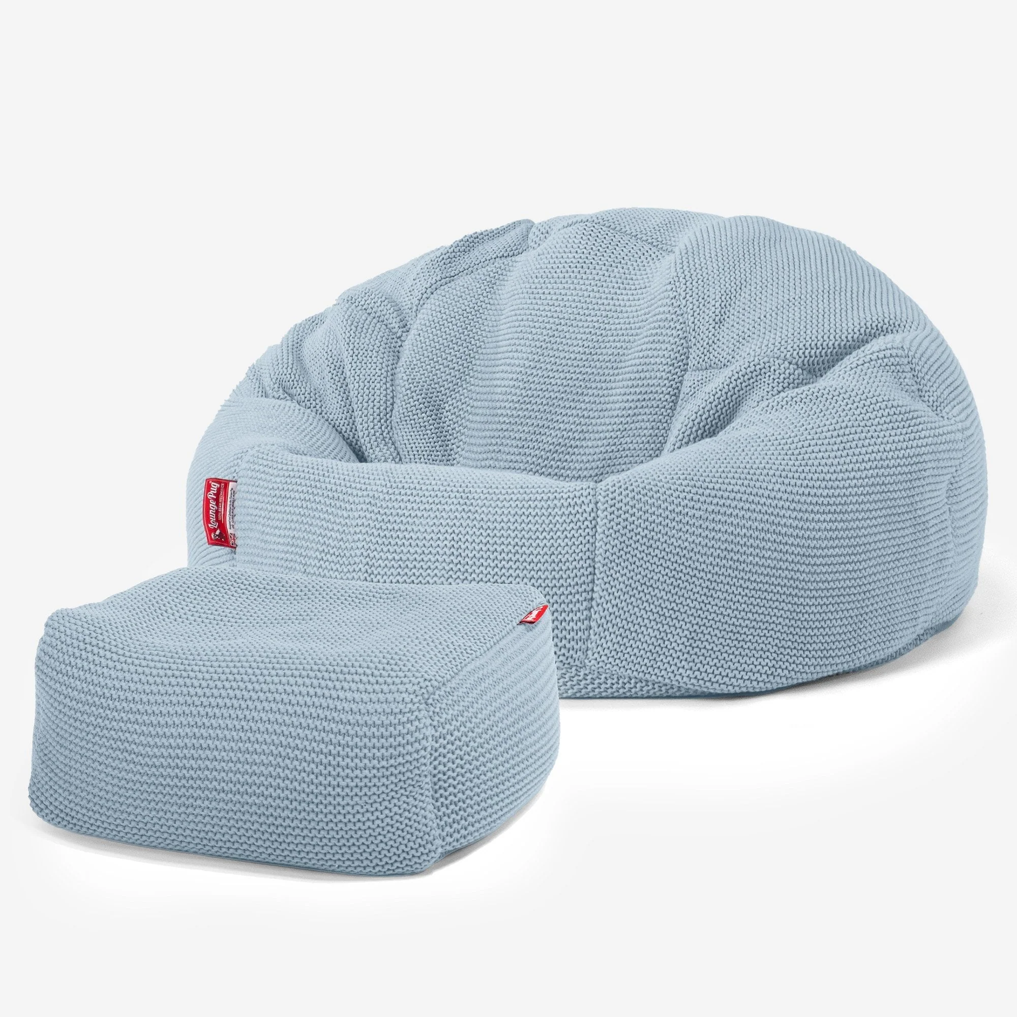 Klassischer Sitzsack Sessel - Ellos Grobgestrickt Misty Blau - Image 2