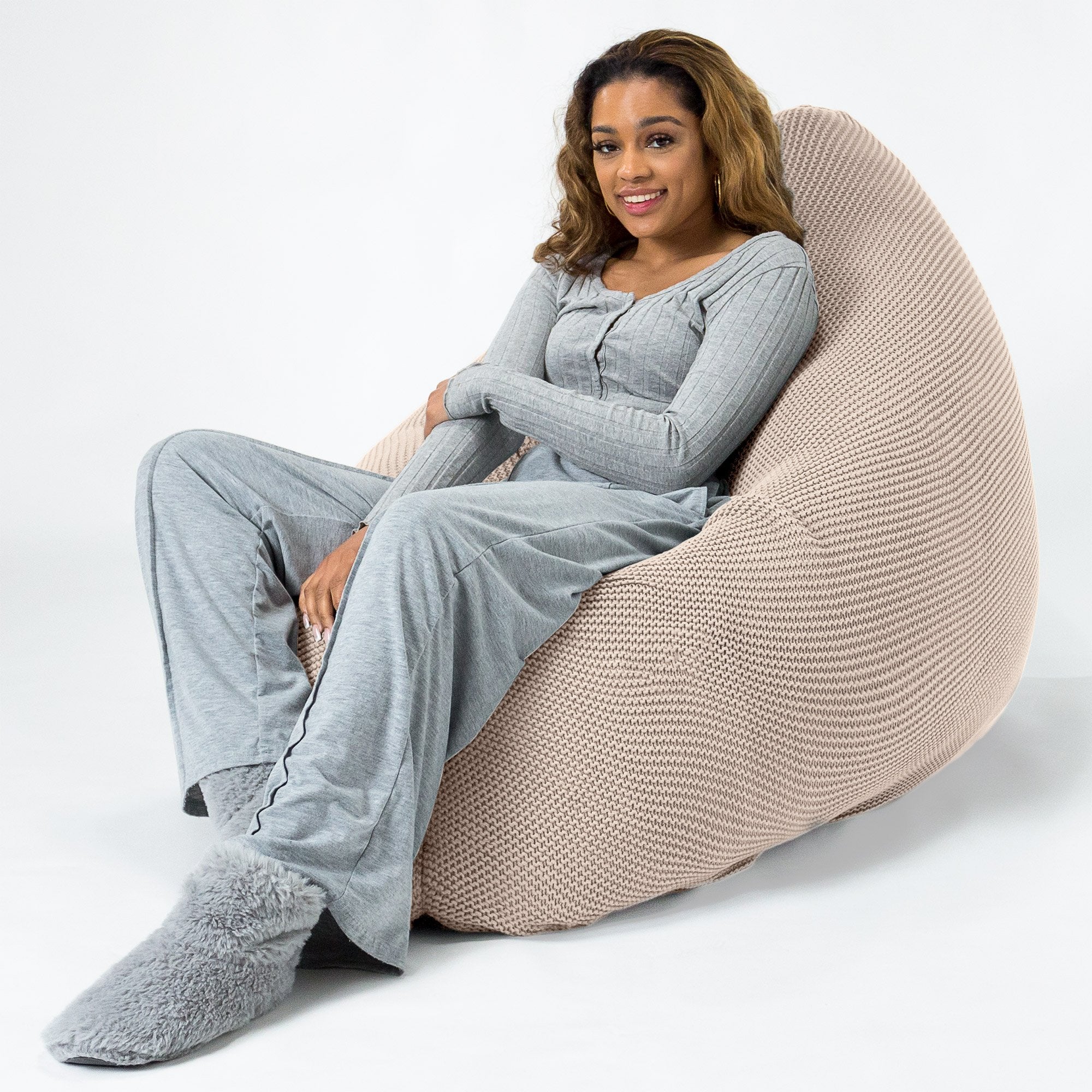 Sitzsack XXL - Ellos Grobgestrickt Creme - Image 2