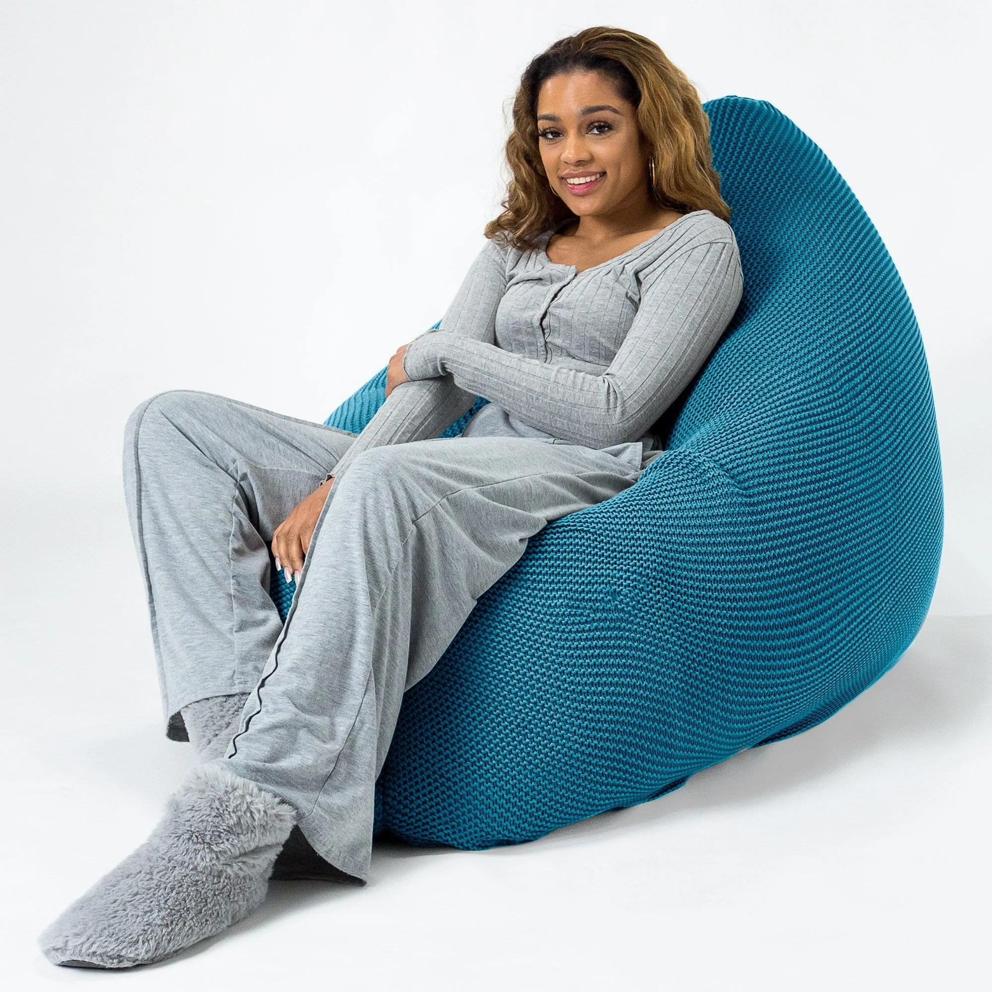 Sitzsack XXL - Ellos Grobgestrickt Türkis - Image 2
