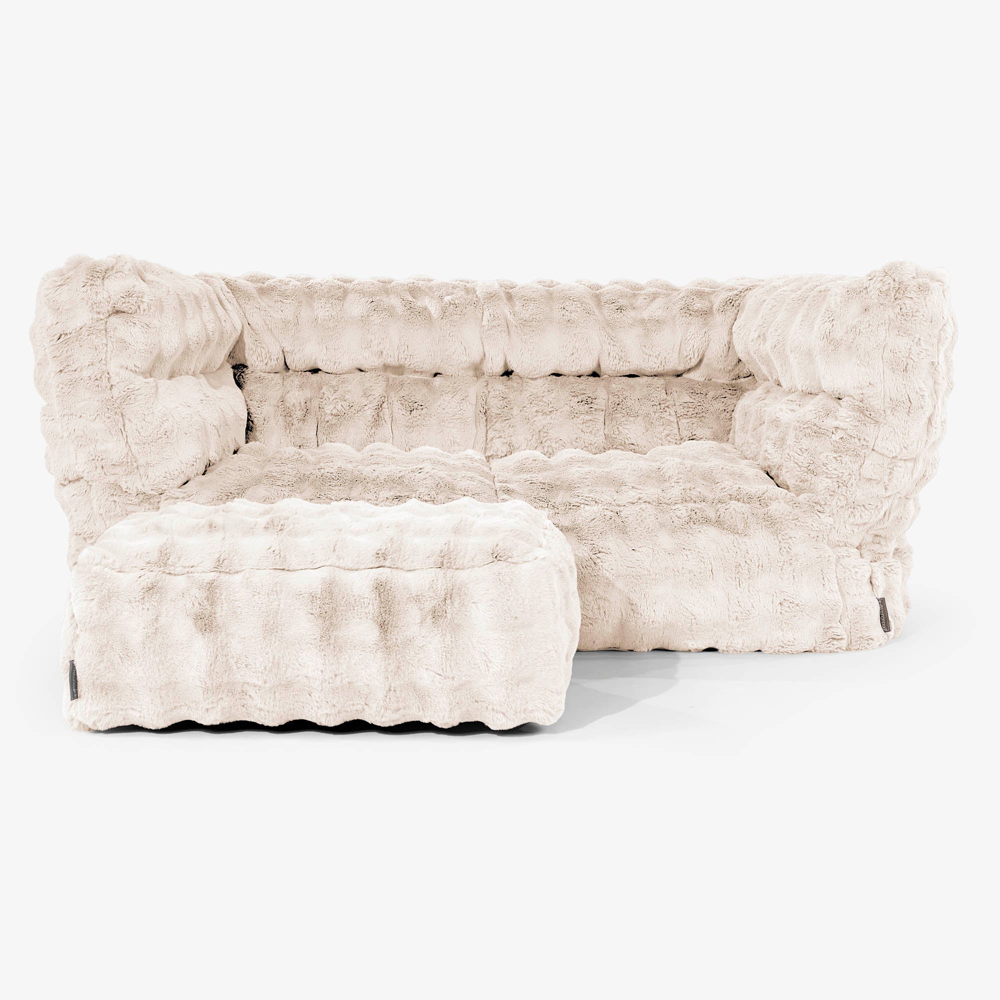 2-Sitzer Louis Sitzsacksofa - Bubble Pelz Creme - Image 2