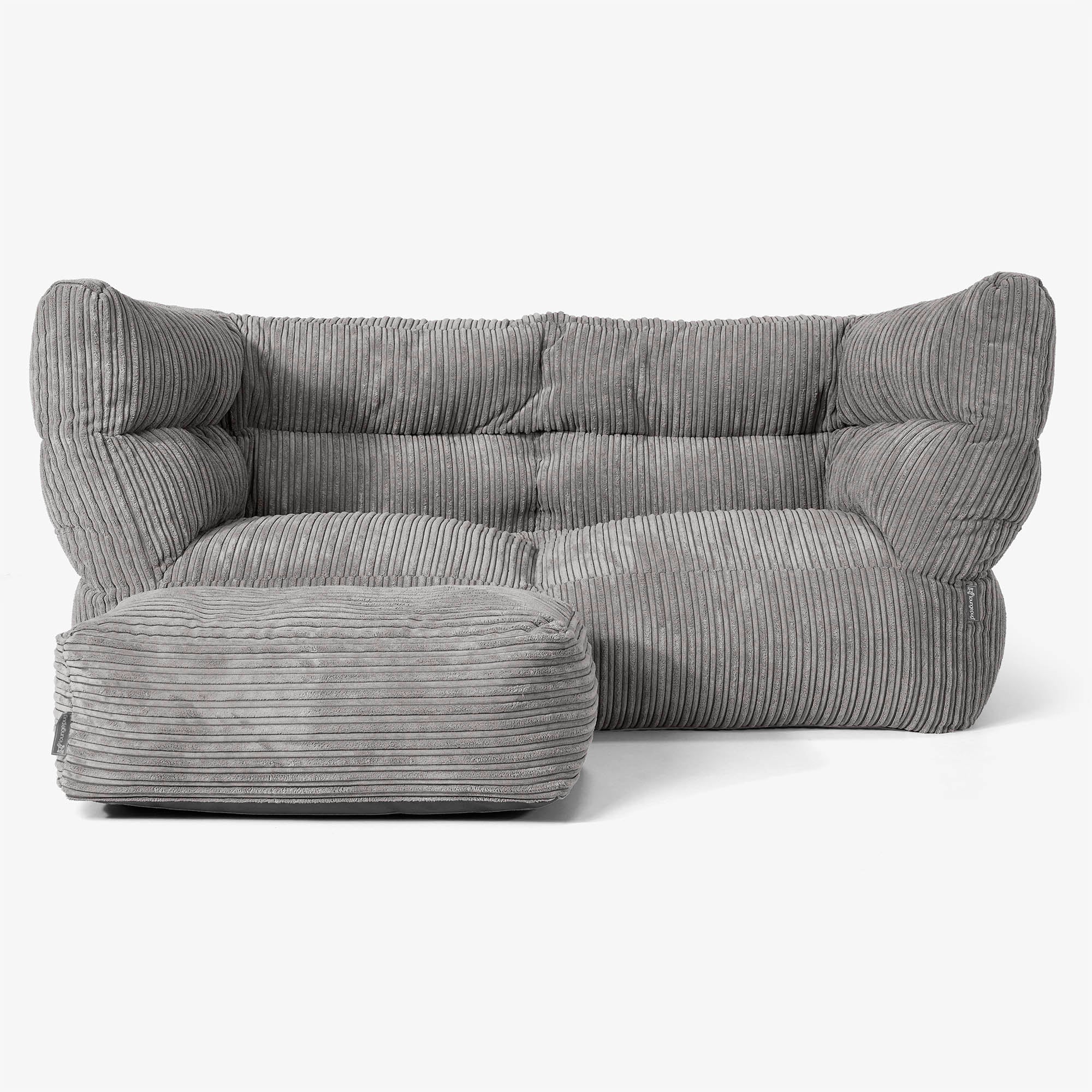 2-Sitzer Louis Sitzsacksofa - Cord Graphitgrau - Image 2