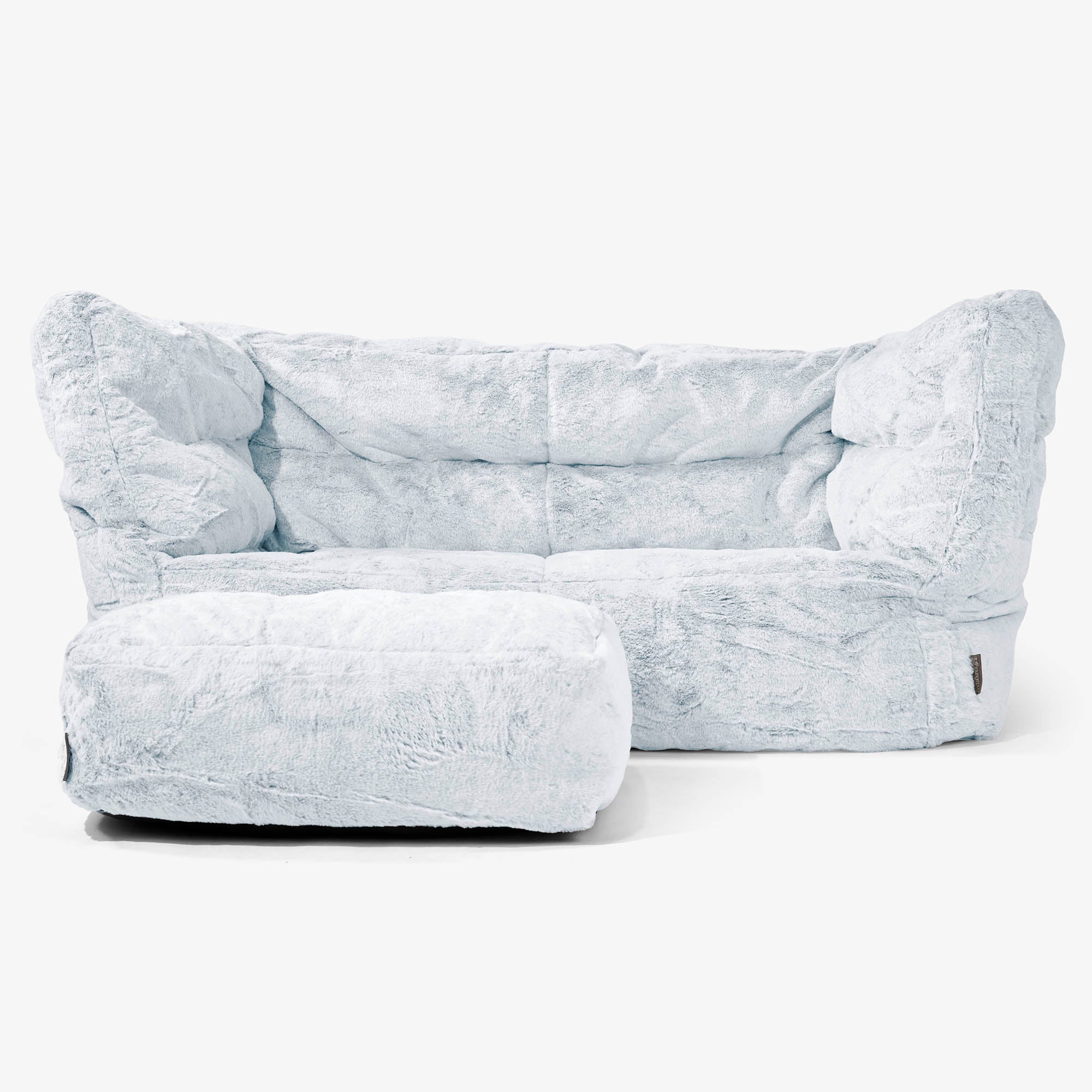 2-Sitzer Louis Sitzsacksofa - Kaninchen Kunstfell Pastellblau - Image 2