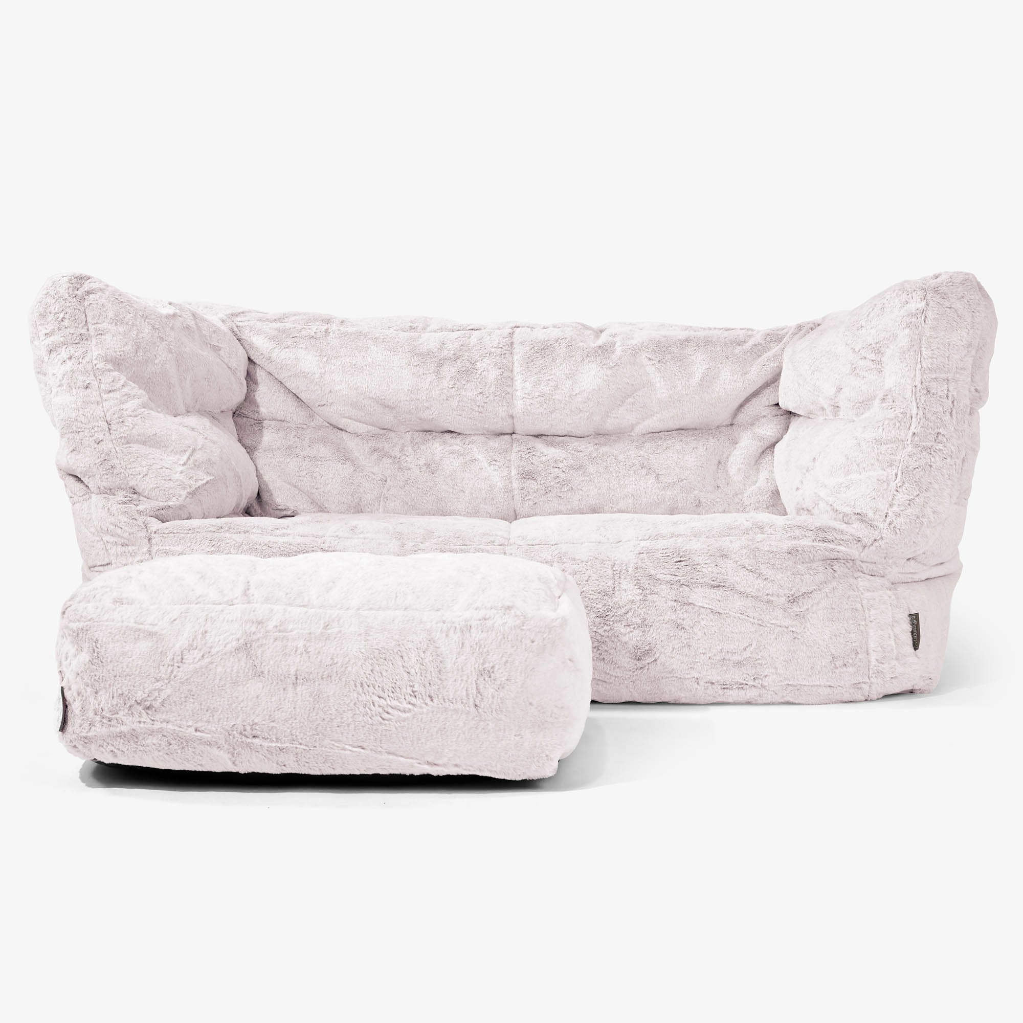 2-Sitzer Louis Sitzsacksofa - Kaninchen Kunstfell Pastellrosa - Image 2