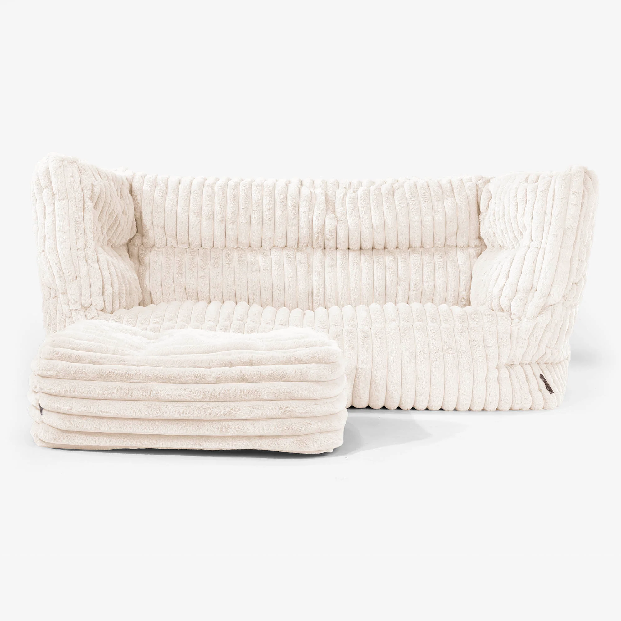 2-Sitzer Louis Sitzsacksofa - Ultra Plüsch Cord Creme - Image 2