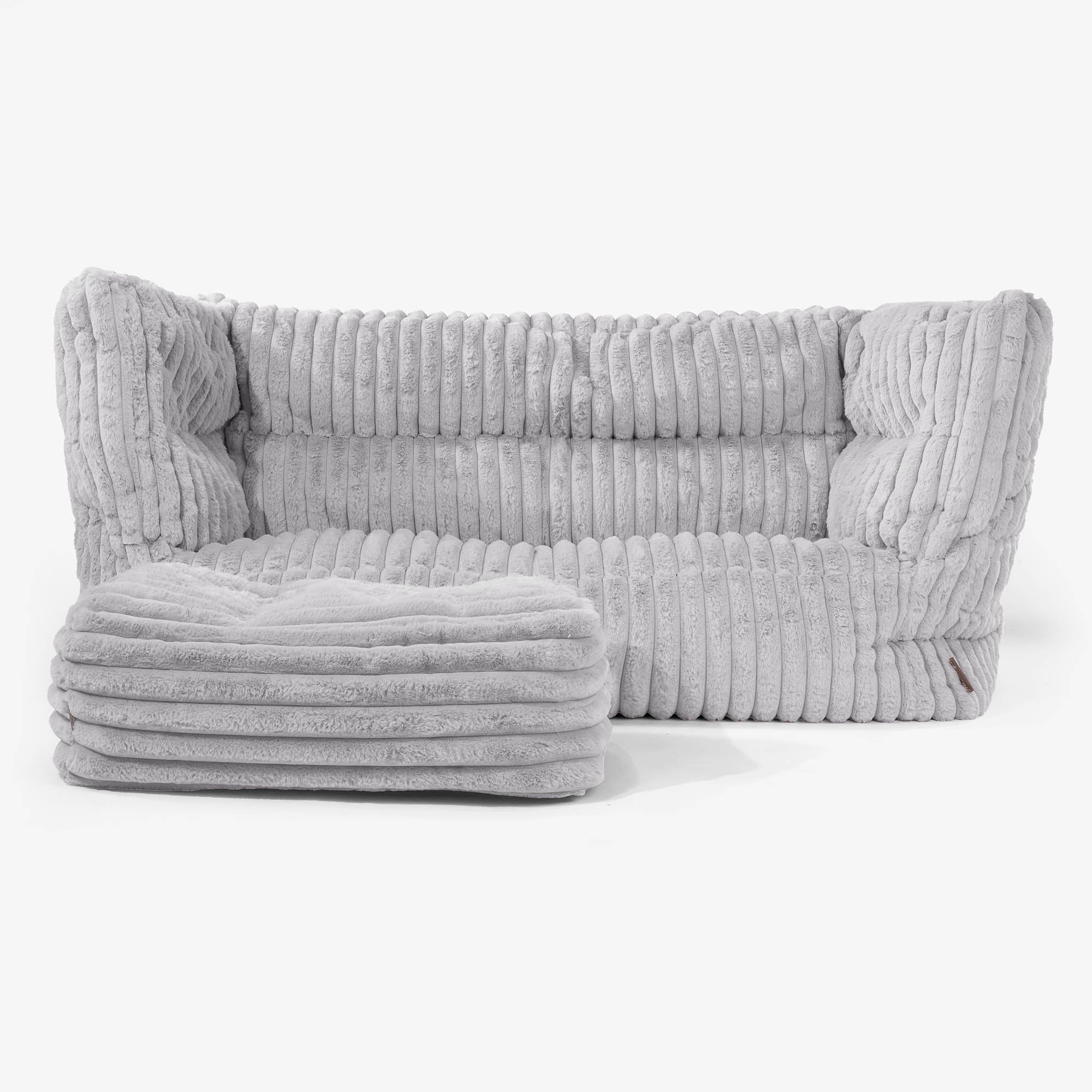 2-Sitzer Louis Sitzsacksofa - Ultra Plüsch Cord Grau - Image 2
