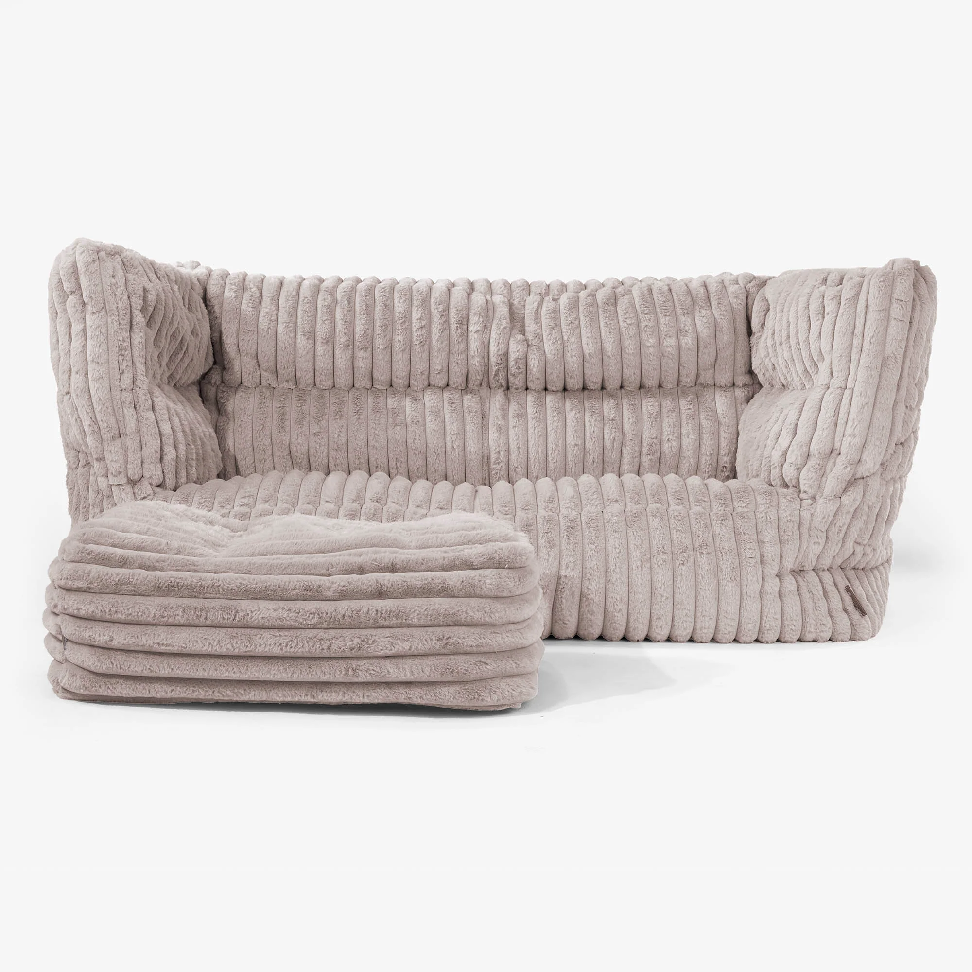 2-Sitzer Louis Sitzsacksofa - Ultra Plüsch Cord Nerzfarben - Image 2