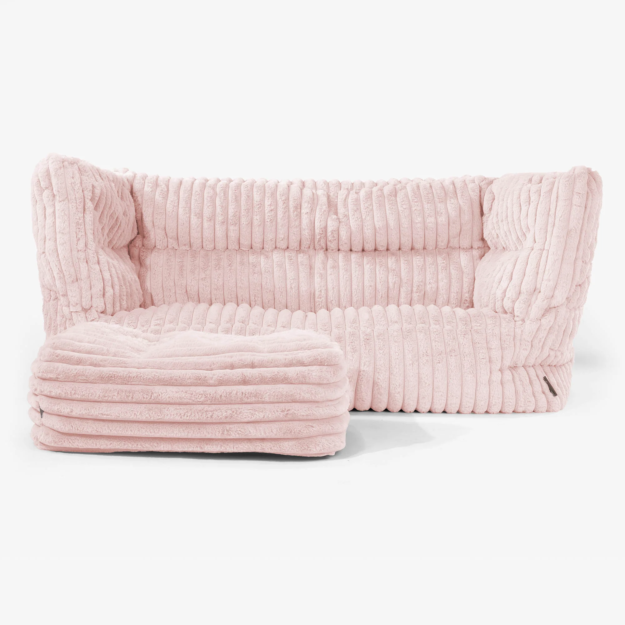 2-Sitzer Louis Sitzsacksofa - Ultra Plüsch Cord Pastellrosa - Image 2