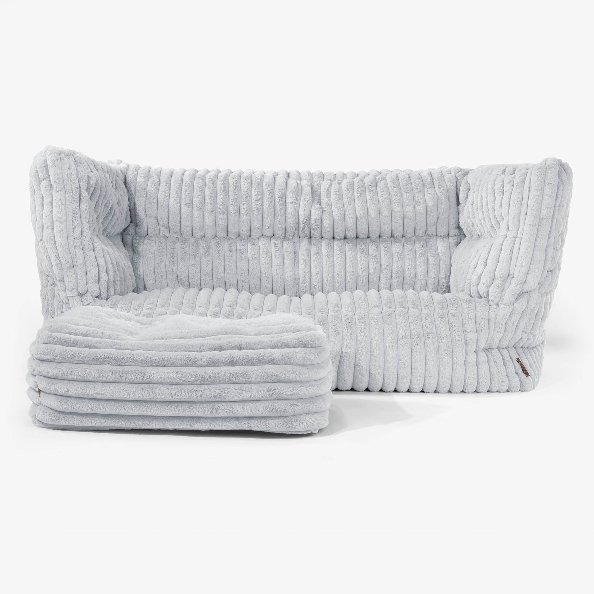 2-Sitzer Louis Sitzsacksofa - Ultra Plüsch Cord Taubenblau - Image 2