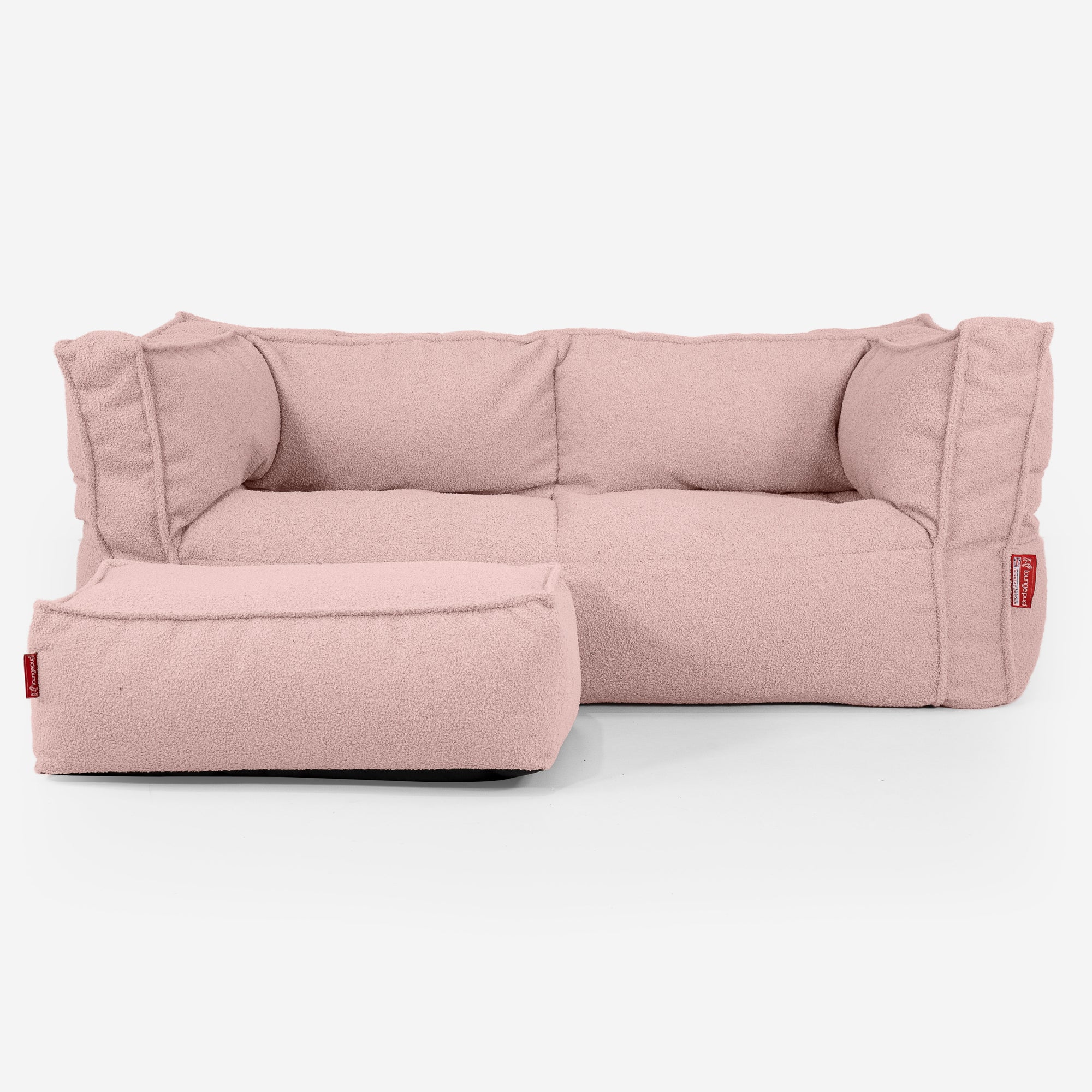 2-Sitzer Albert Sitzsacksofa - Bouclé Pink - Image 2