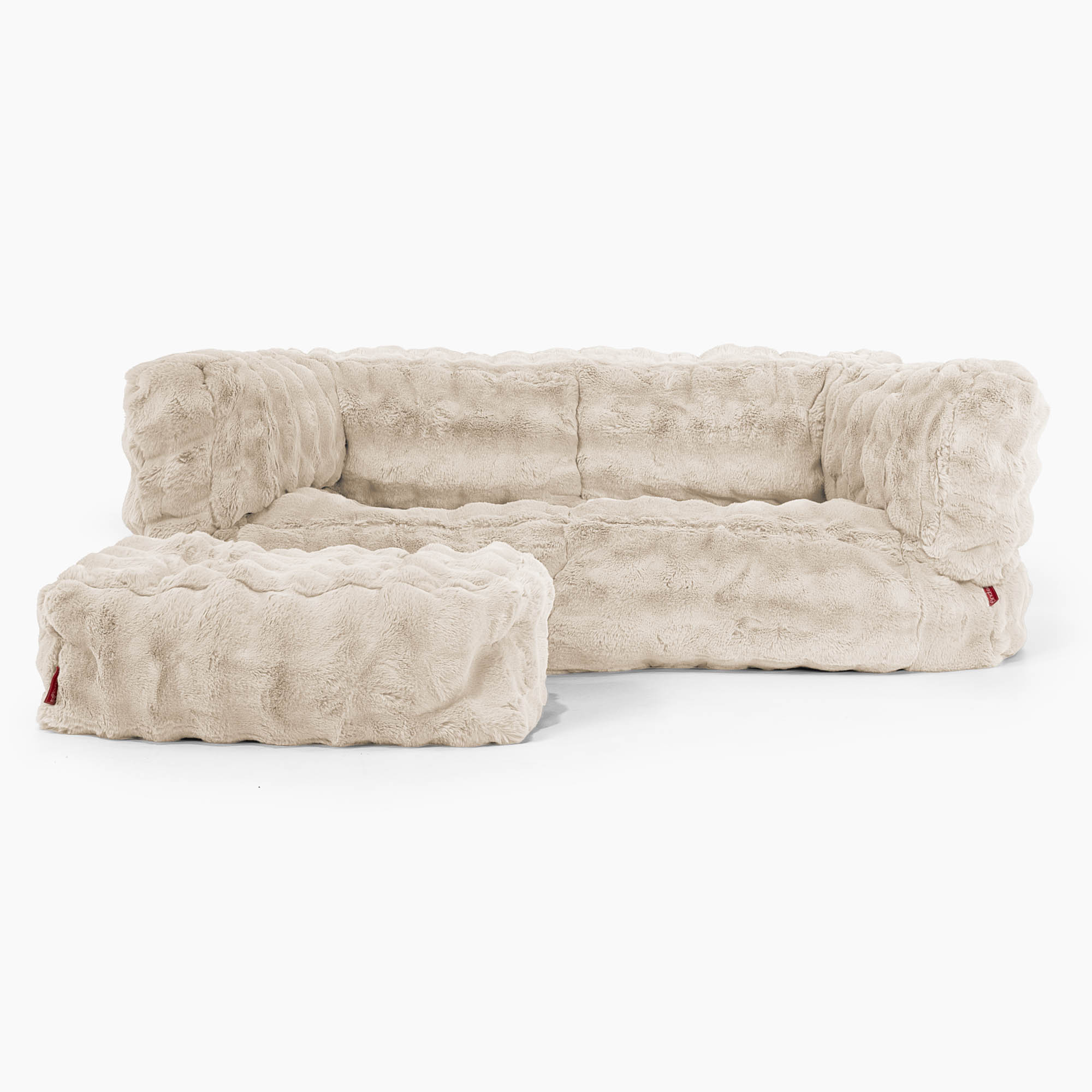 2-Sitzer Albert Sitzsacksofa - Bubble Pelz Creme - Image 2
