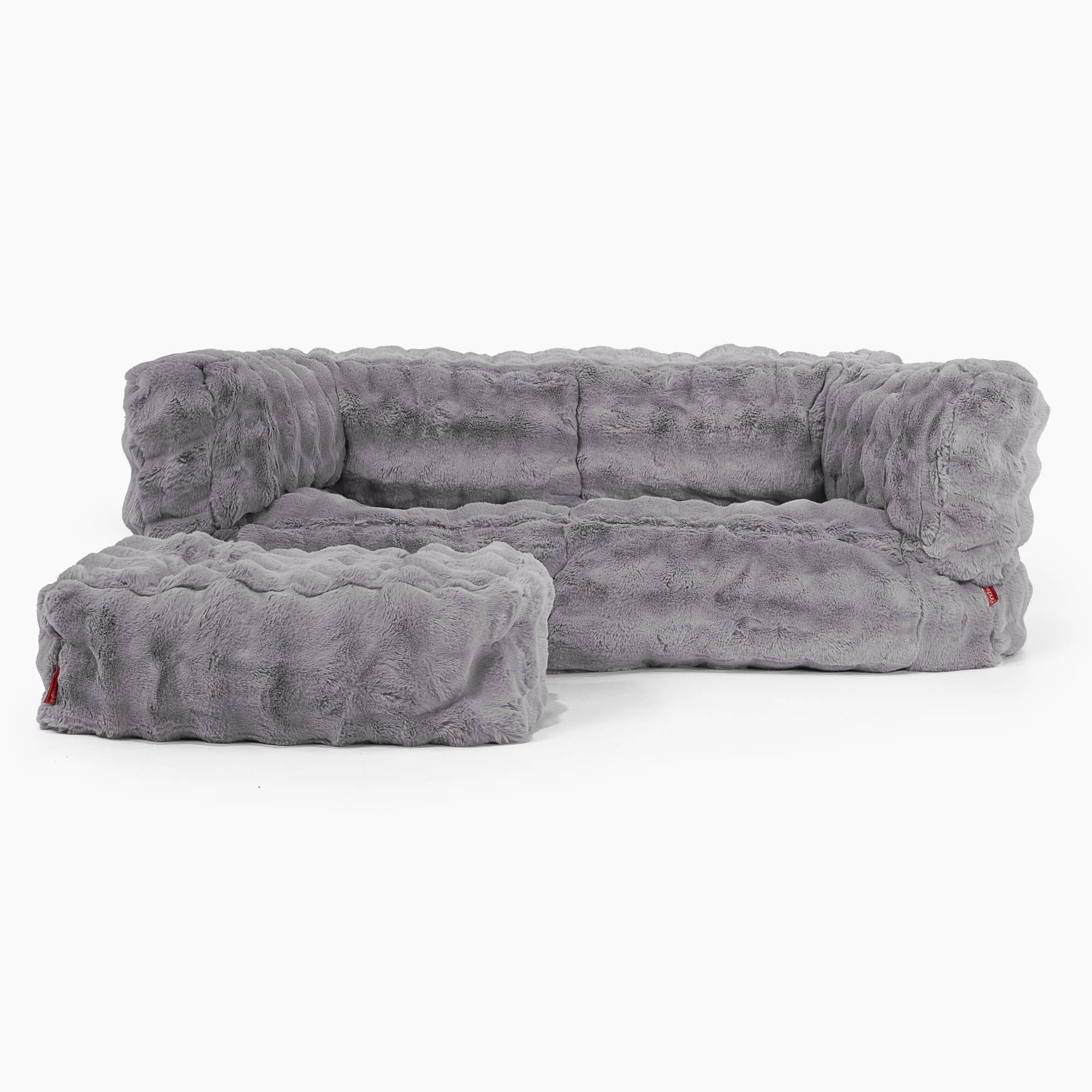 2-Sitzer Albert Sitzsacksofa - Bubble Pelz Grau - Image 2