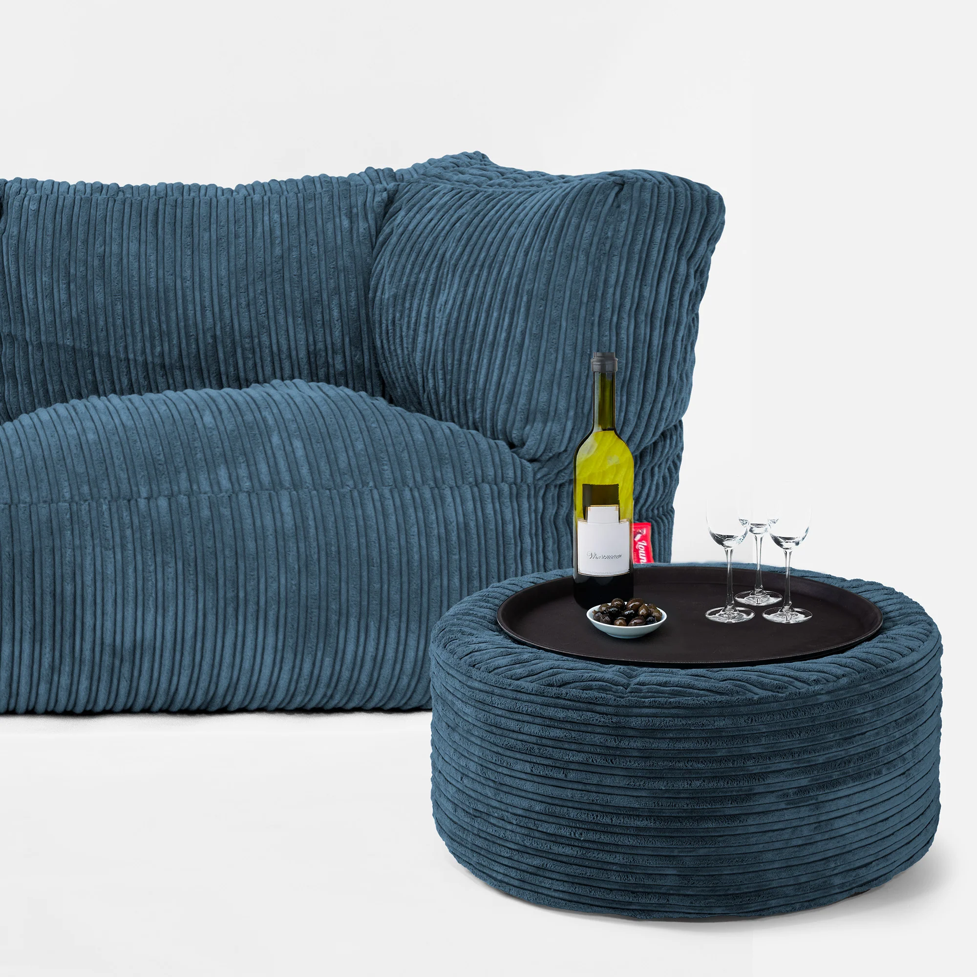 2-Sitzer Albert Sitzsacksofa - Cord Marineblau - Image 3