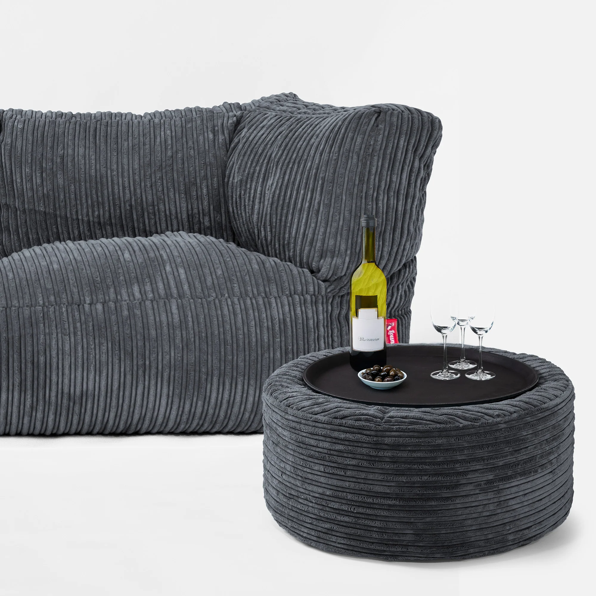 2-Sitzer Albert Sitzsacksofa - Cord Schiefergrau - Image 3