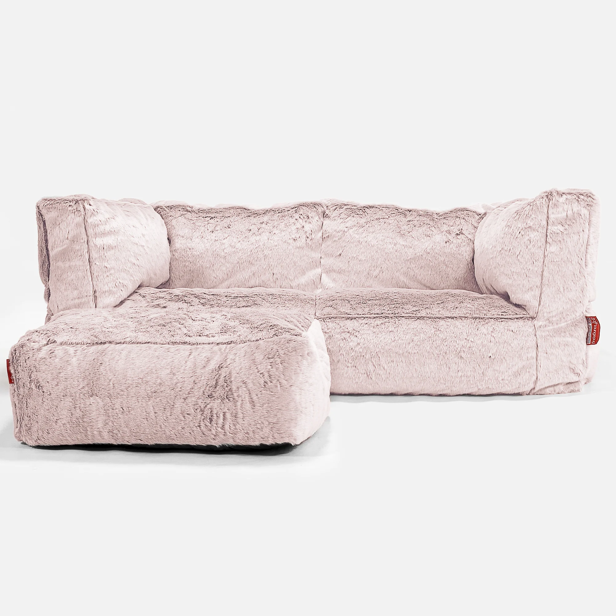 2-Sitzer Albert Sitzsacksofa - Kaninchen Kunstfell Pastellrosa - Image 2