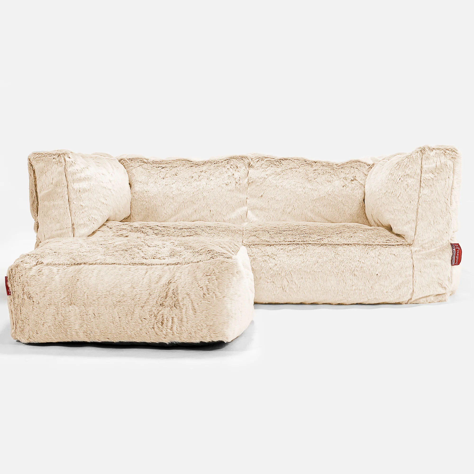 2-Sitzer Albert Sitzsacksofa - Kaninchen Kunstfell Weiß - Image 2
