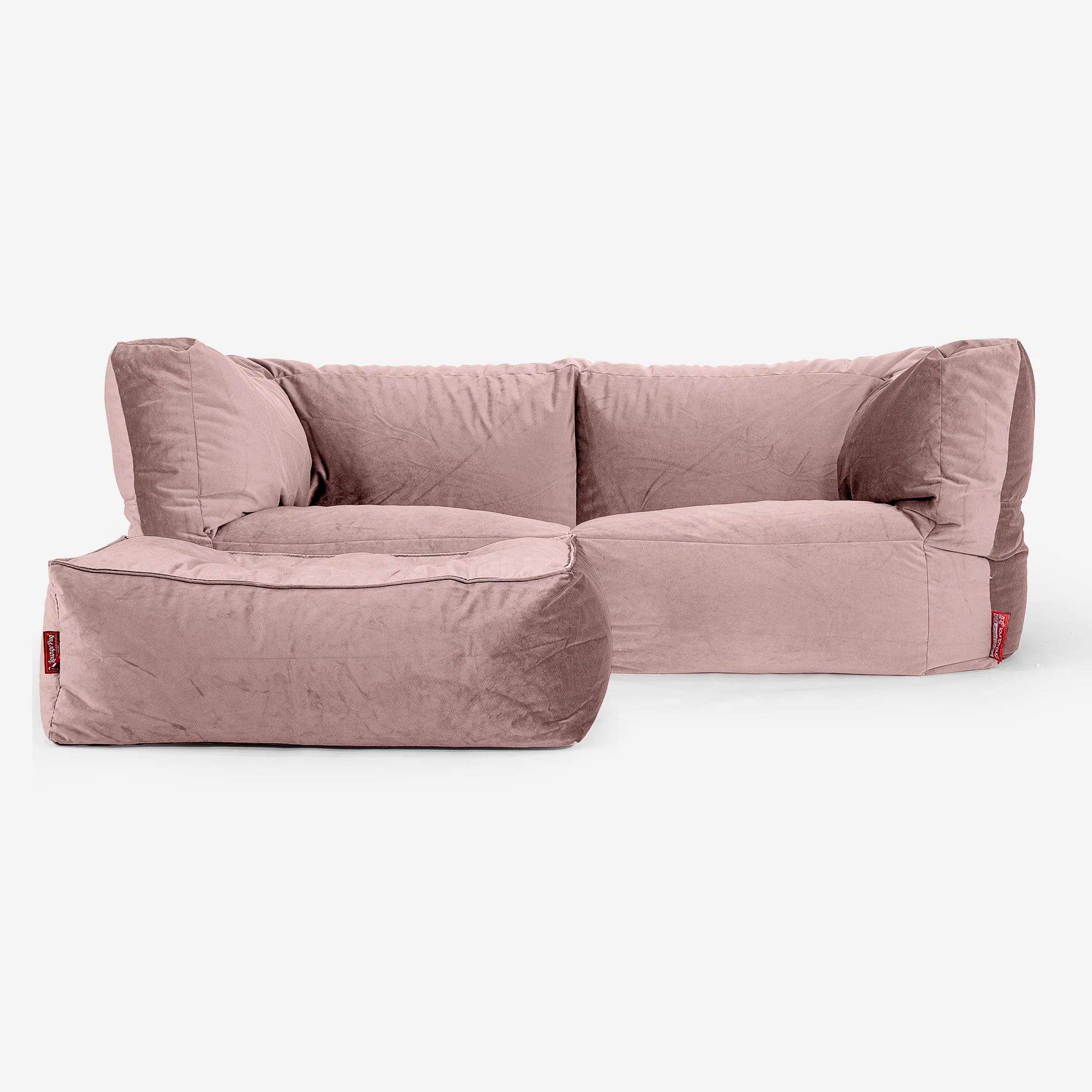 2-Sitzer Albert Sitzsacksofa - Samt Pink - Image 2