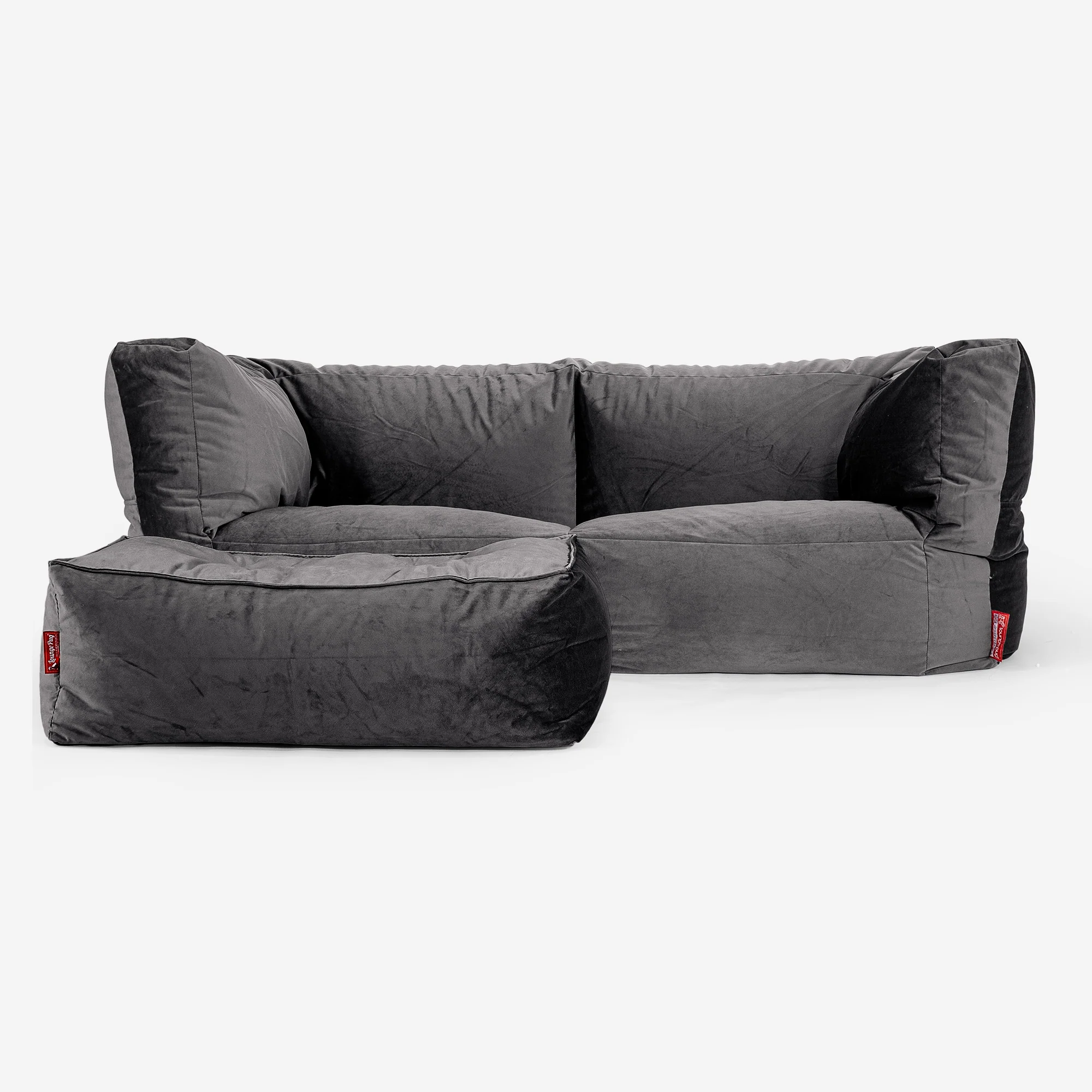 2-Sitzer Albert Sitzsacksofa - Samt Schiefergrau - Image 2