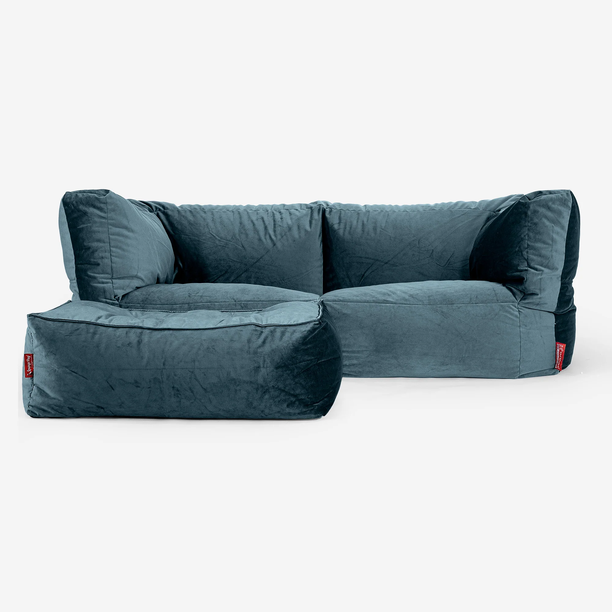 2-Sitzer Albert Sitzsacksofa - Samt Türkis - Image 2