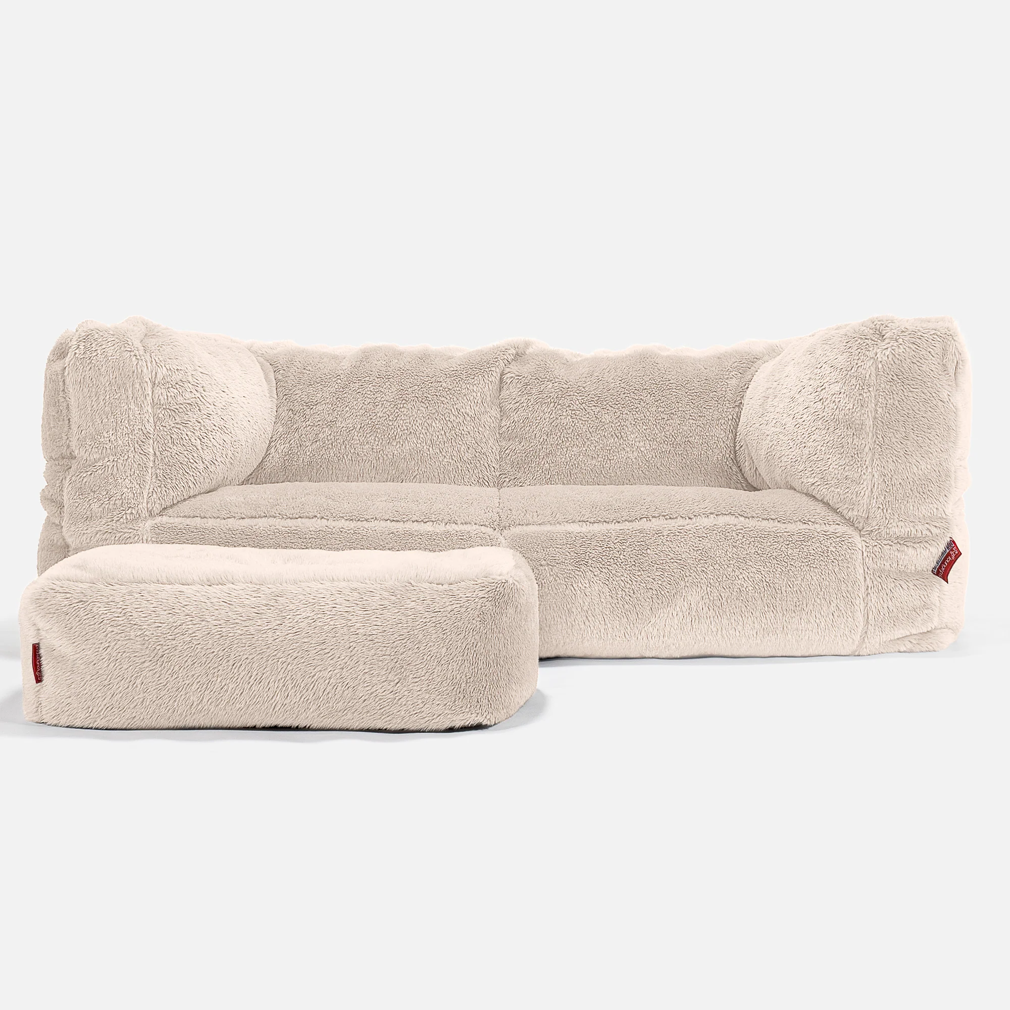 2-Sitzer Albert Sitzsacksofa - Teddy Kunstfell Creme - Image 2
