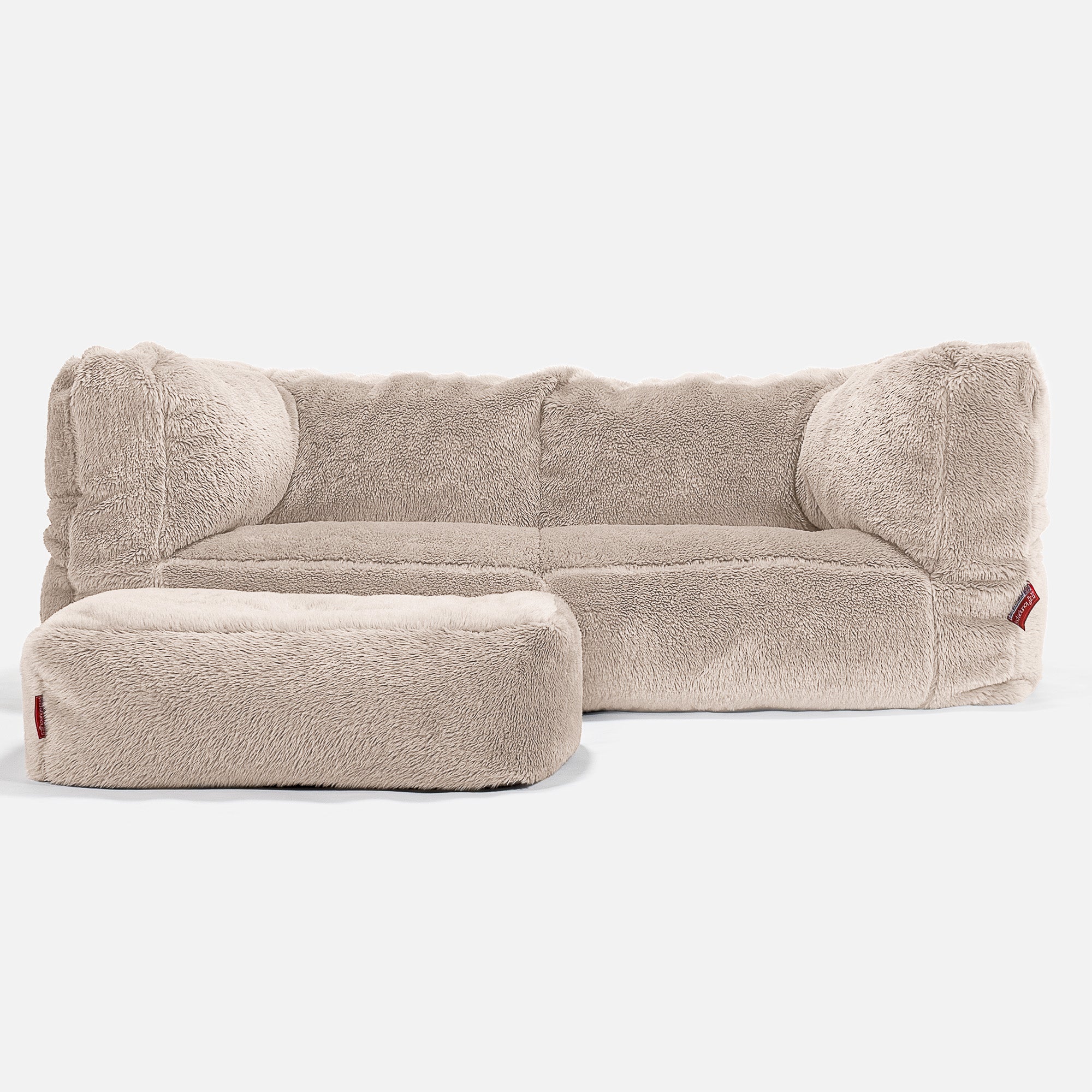 2-Sitzer Albert Sitzsacksofa - Teddy Kunstfell Nerzfarben - Image 2