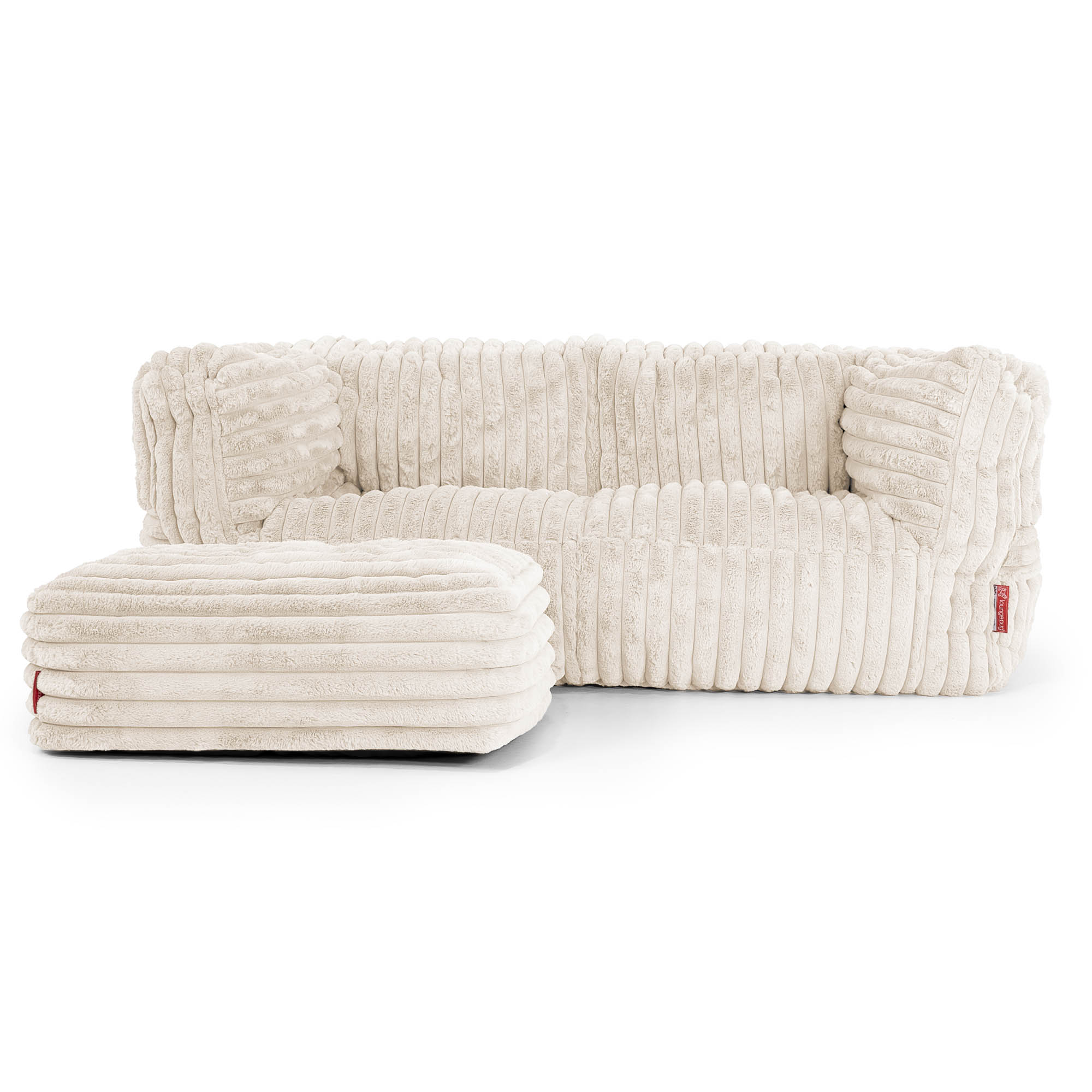 2-Sitzer Albert Sitzsacksofa - Ultra Plüsch Cord Creme - Image 2