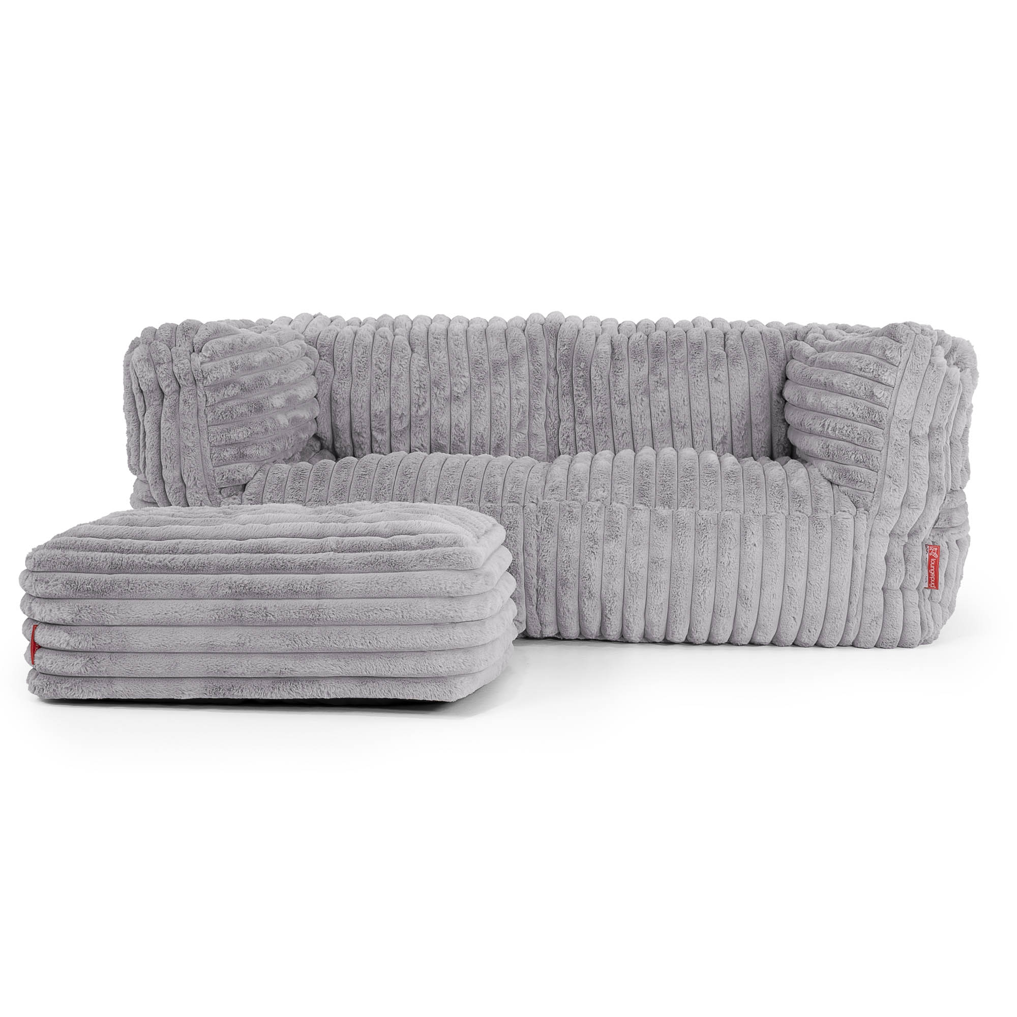 2-Sitzer Albert Sitzsacksofa - Ultra Plüsch Cord Grau - Image 2