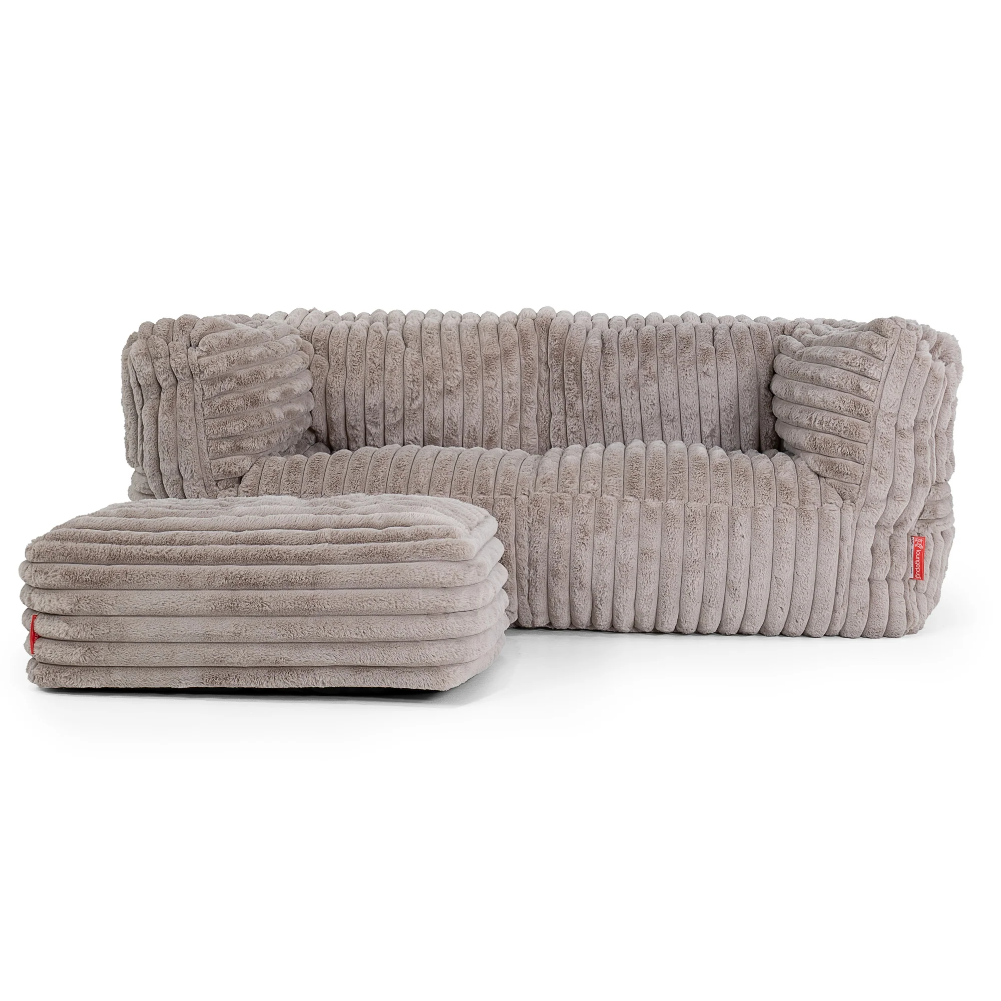 2-Sitzer Albert Sitzsacksofa - Ultra Plüsch Cord Nerzfarben - Image 2