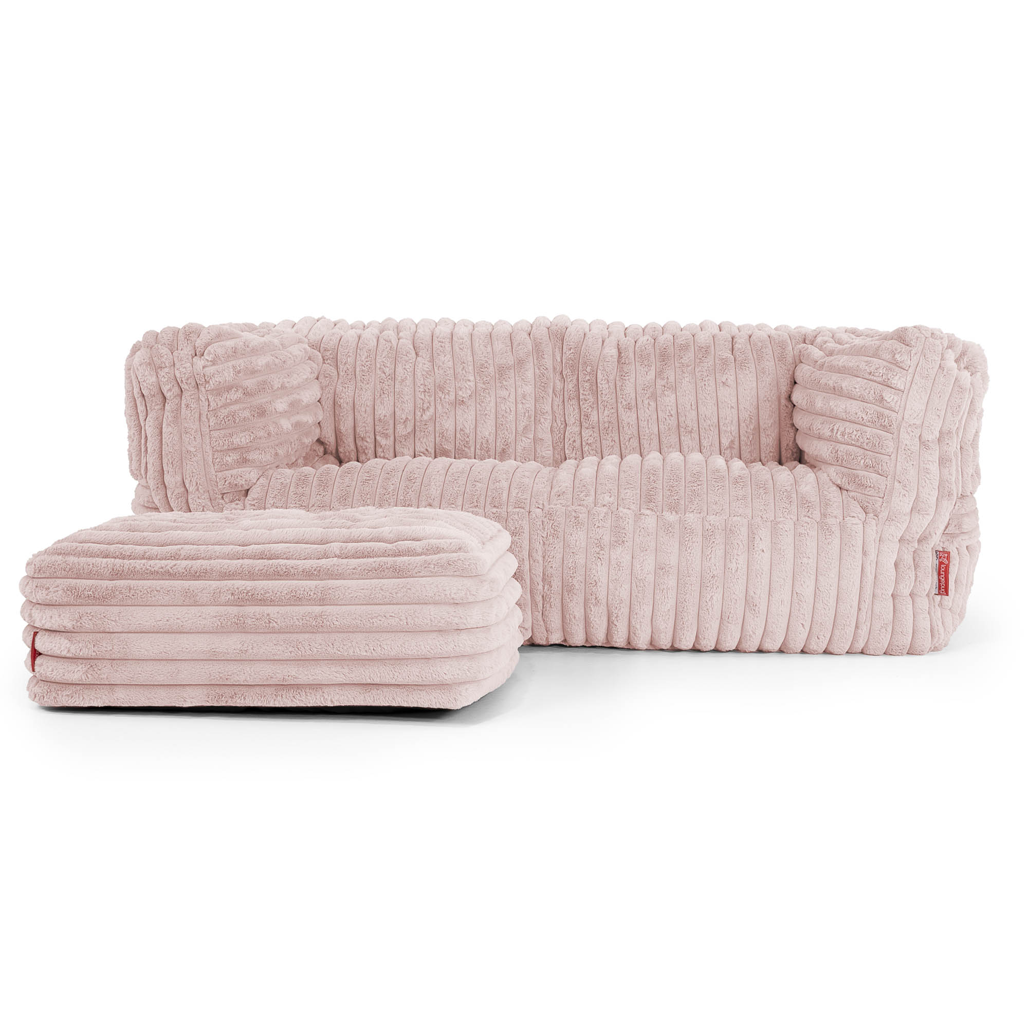 2-Sitzer Albert Sitzsacksofa - Ultra Plüsch Cord Pastellrosa - Image 2