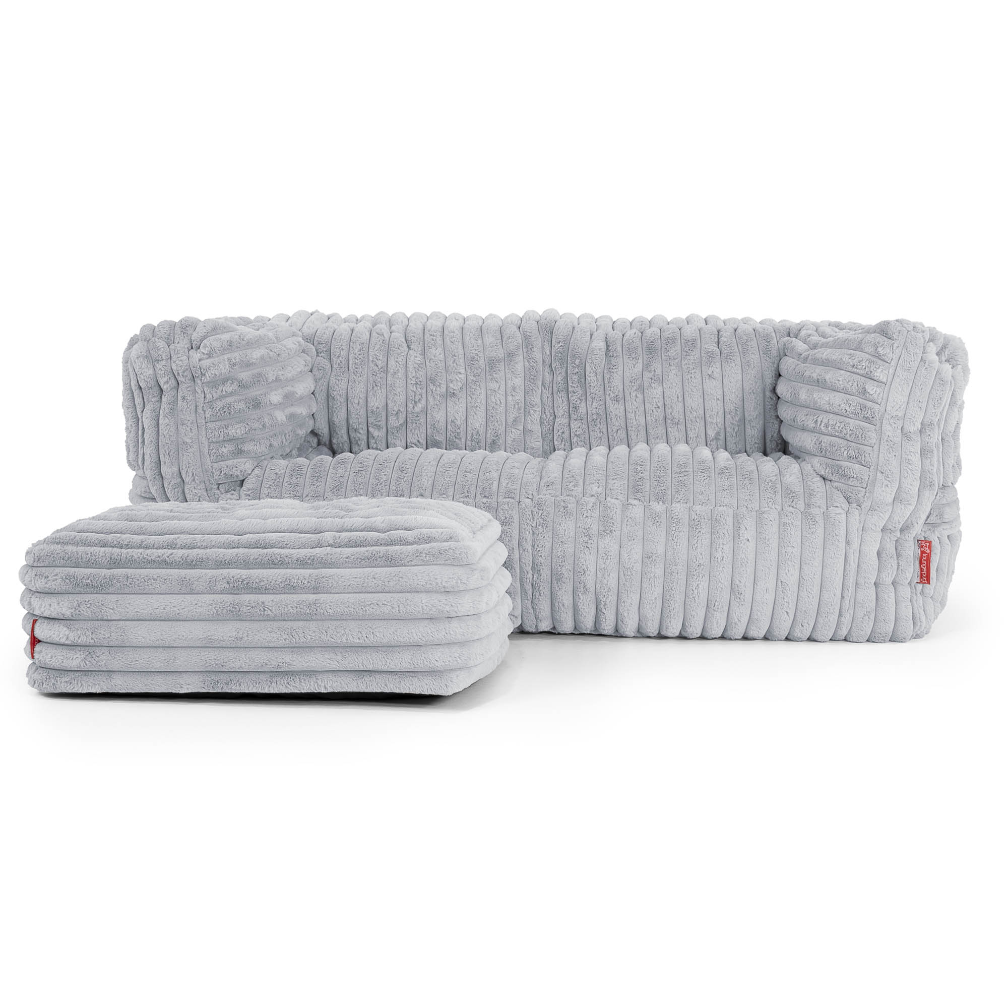 2-Sitzer Albert Sitzsacksofa - Ultra Plüsch Cord Taubenblau - Image 2