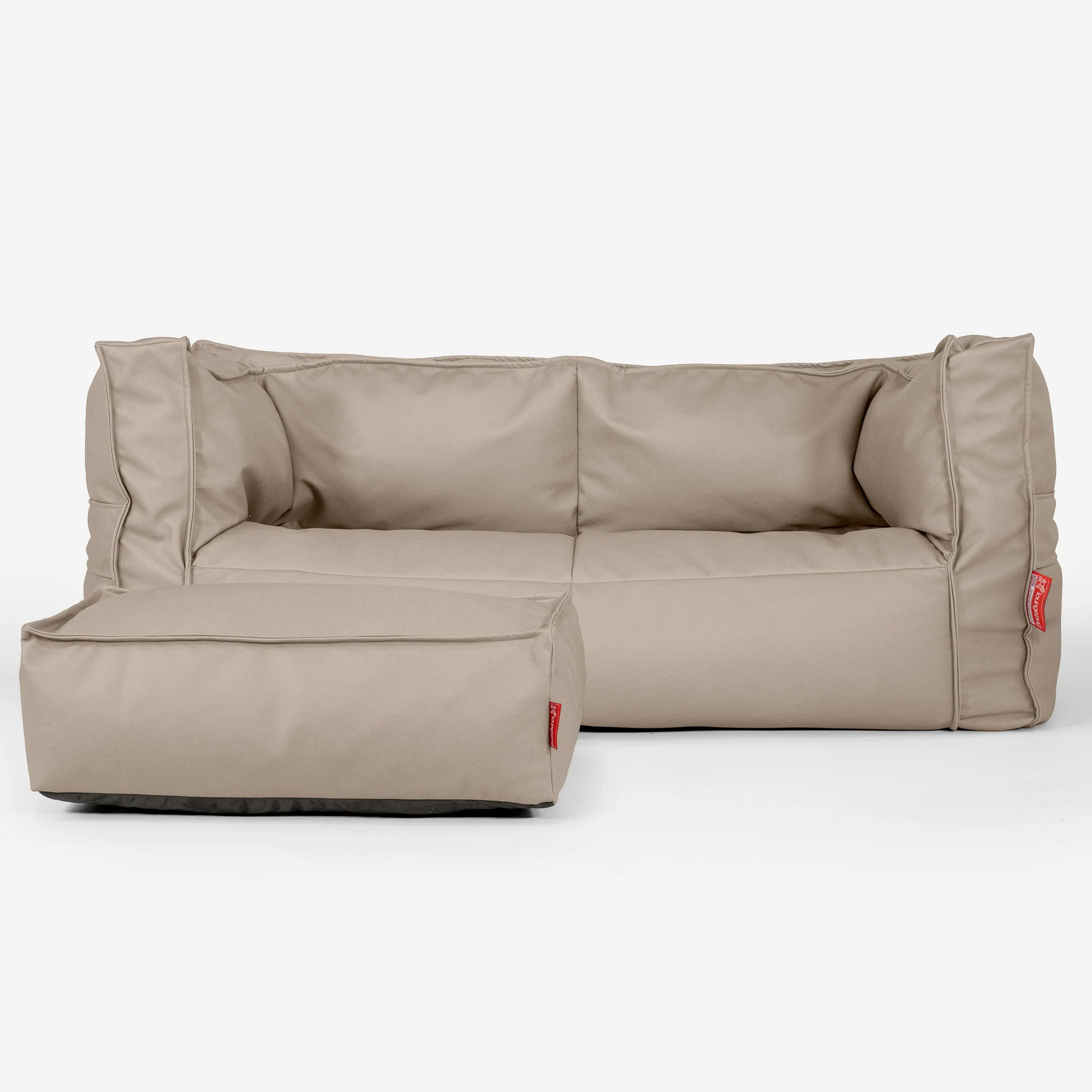 2-Sitzer Albert Sitzsacksofa - Veganes Leder Elfenbein - Image 2