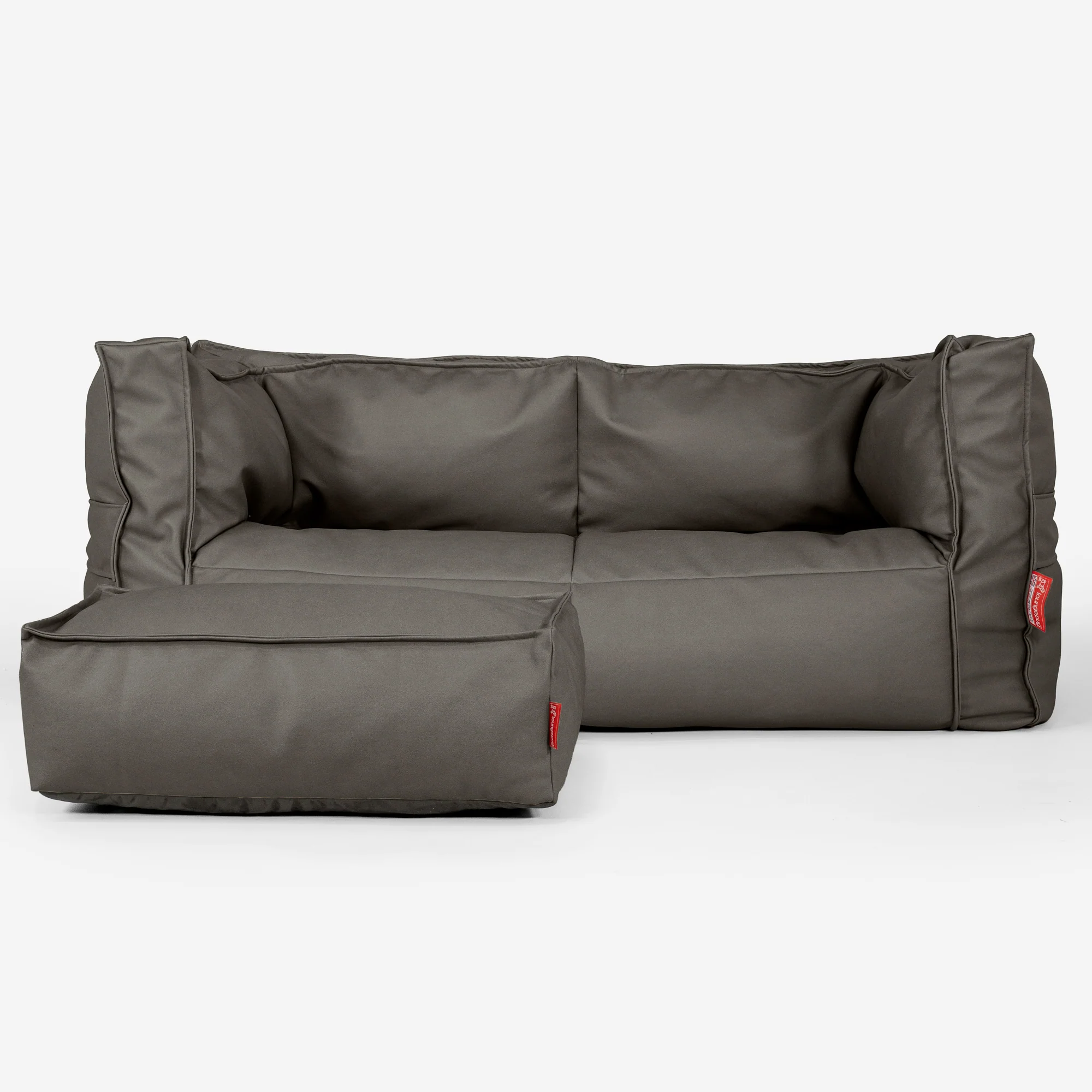 2-Sitzer Albert Sitzsacksofa - Veganes Leder Grau - Image 2