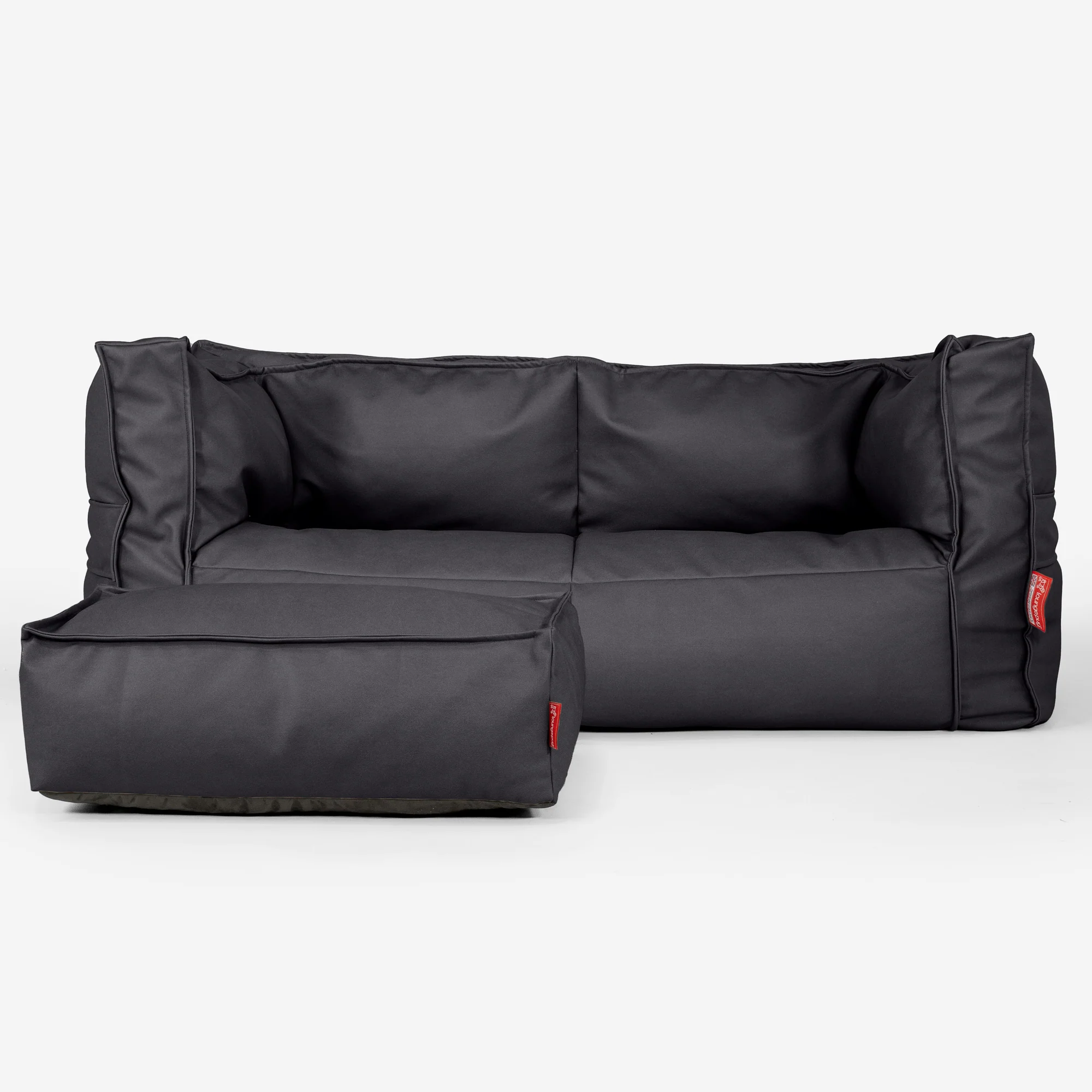 2-Sitzer Albert Sitzsacksofa - Veganes Leder Schwarz - Image 2