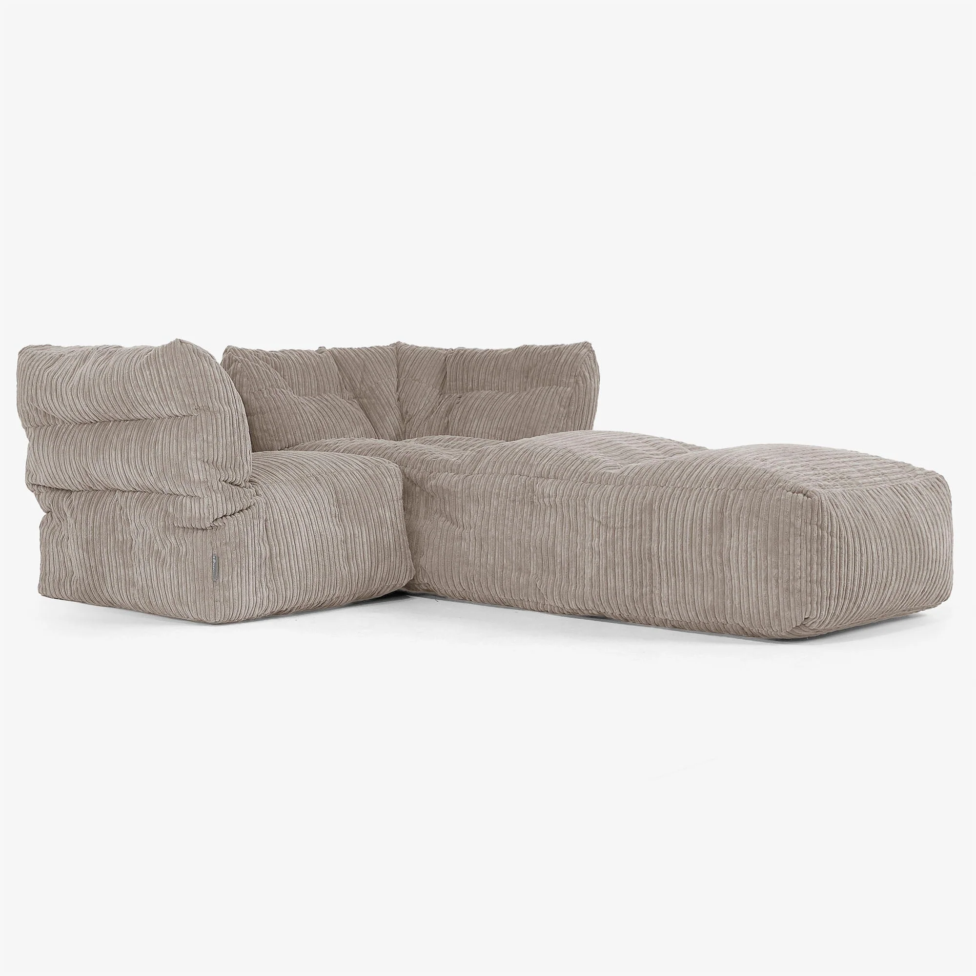 2-Sitzer Modulares Sofa-Set mit Récamiere rechts - Cord Beigegrau - Image 2