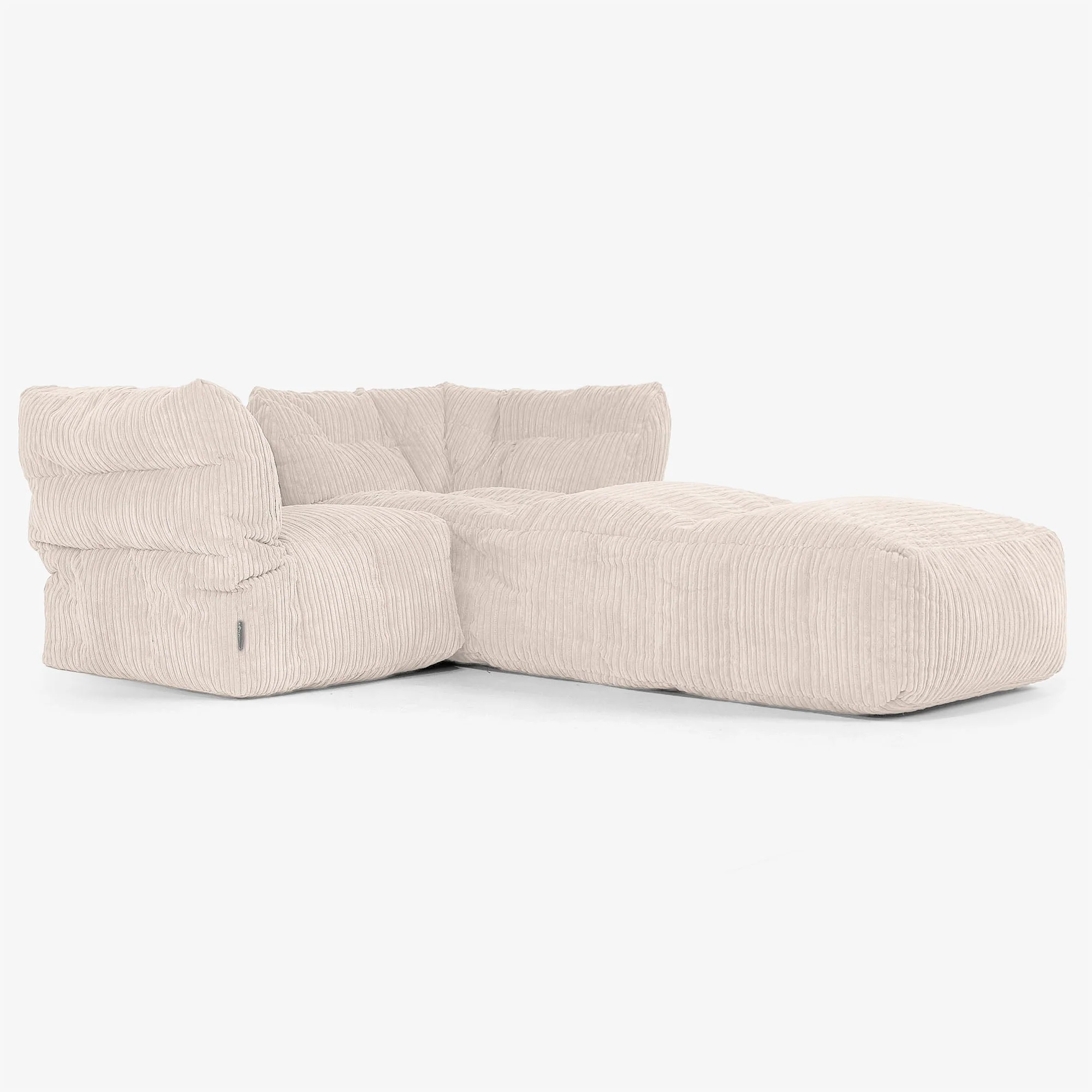 2-Sitzer Modulares Sofa-Set mit Récamiere rechts - Cord Elfenbein - Image 2
