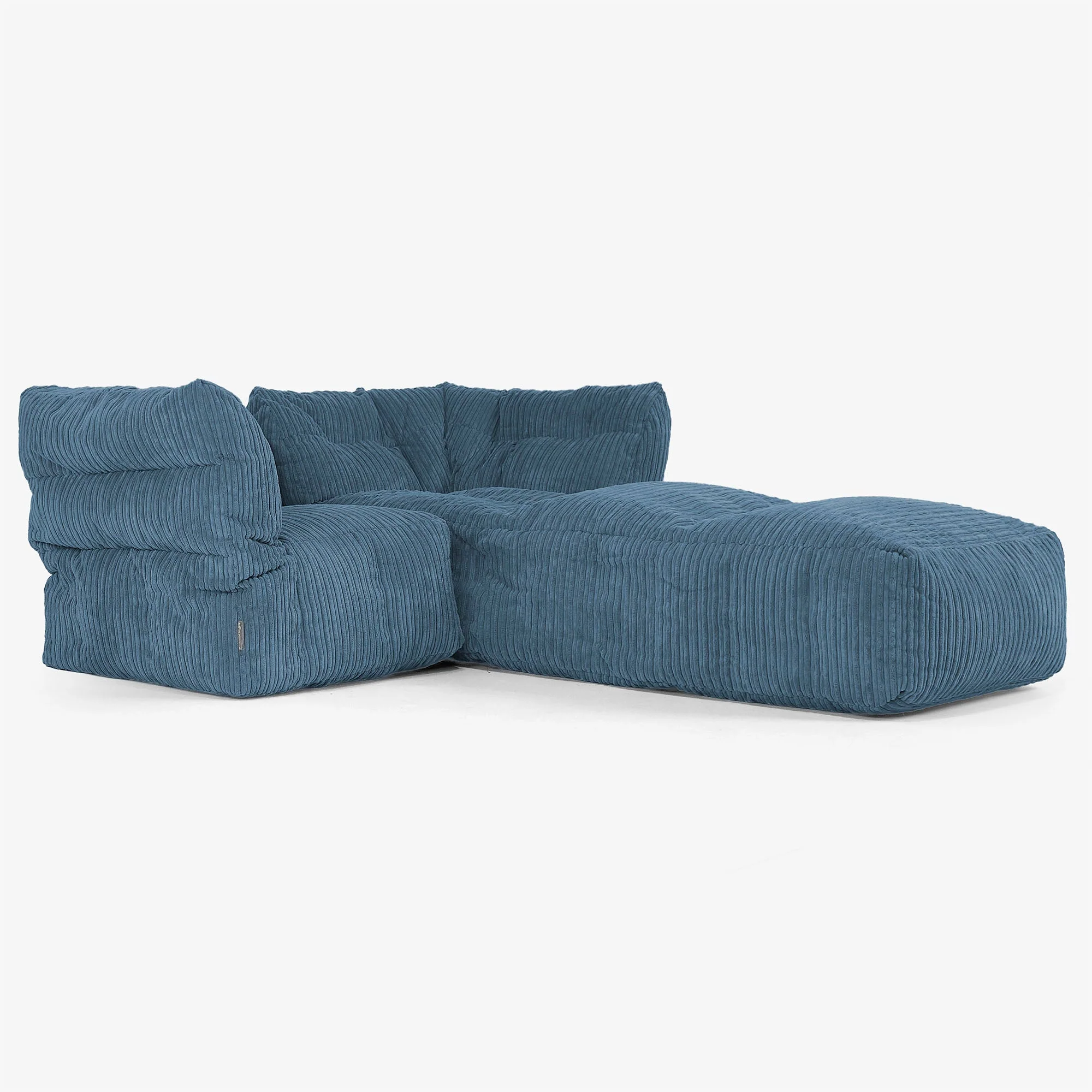 2-Sitzer Modulares Sofa-Set mit Récamiere rechts - Cord Marineblau - Image 2