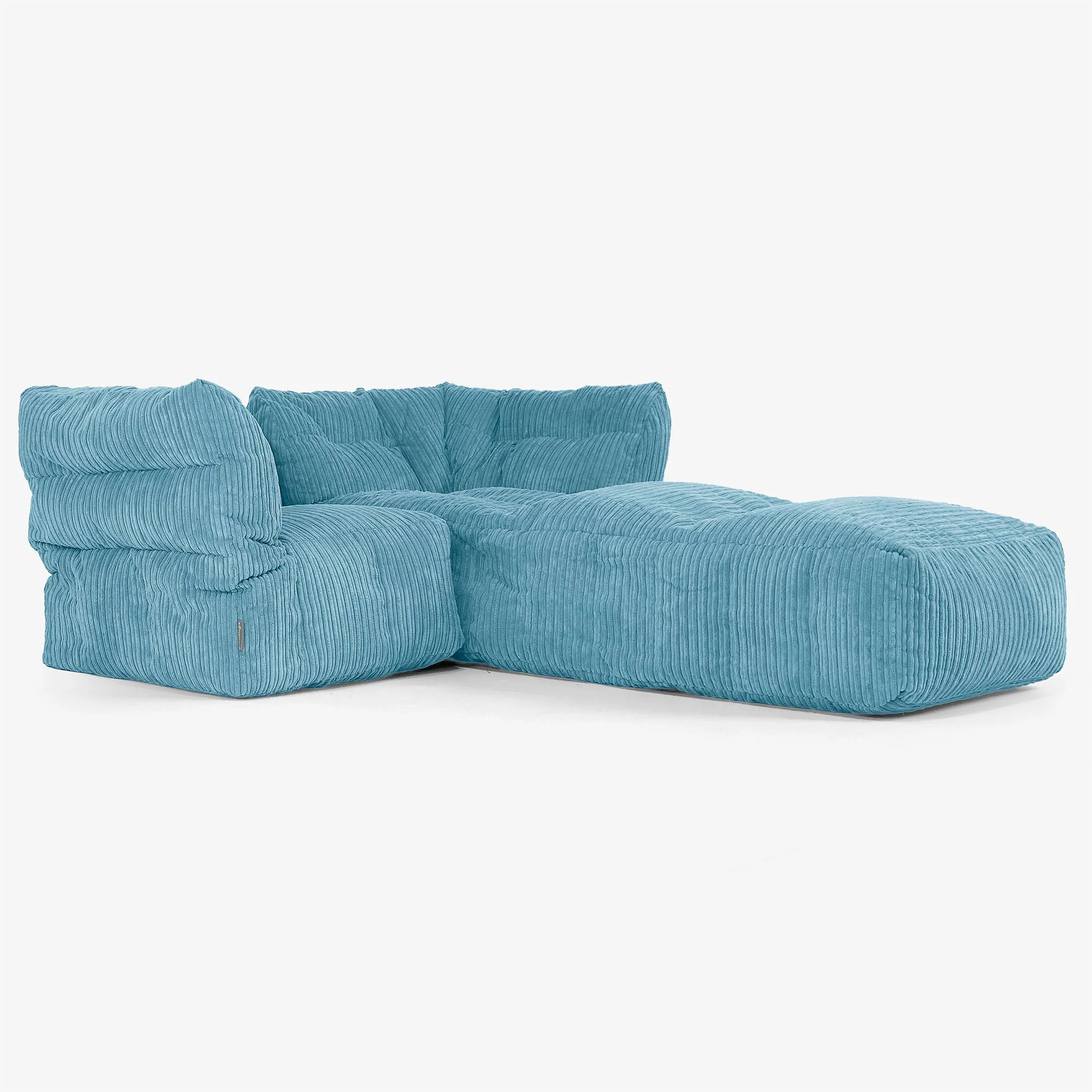 2-Sitzer Modulares Sofa-Set mit Récamiere rechts - Cord Türkis - Image 2
