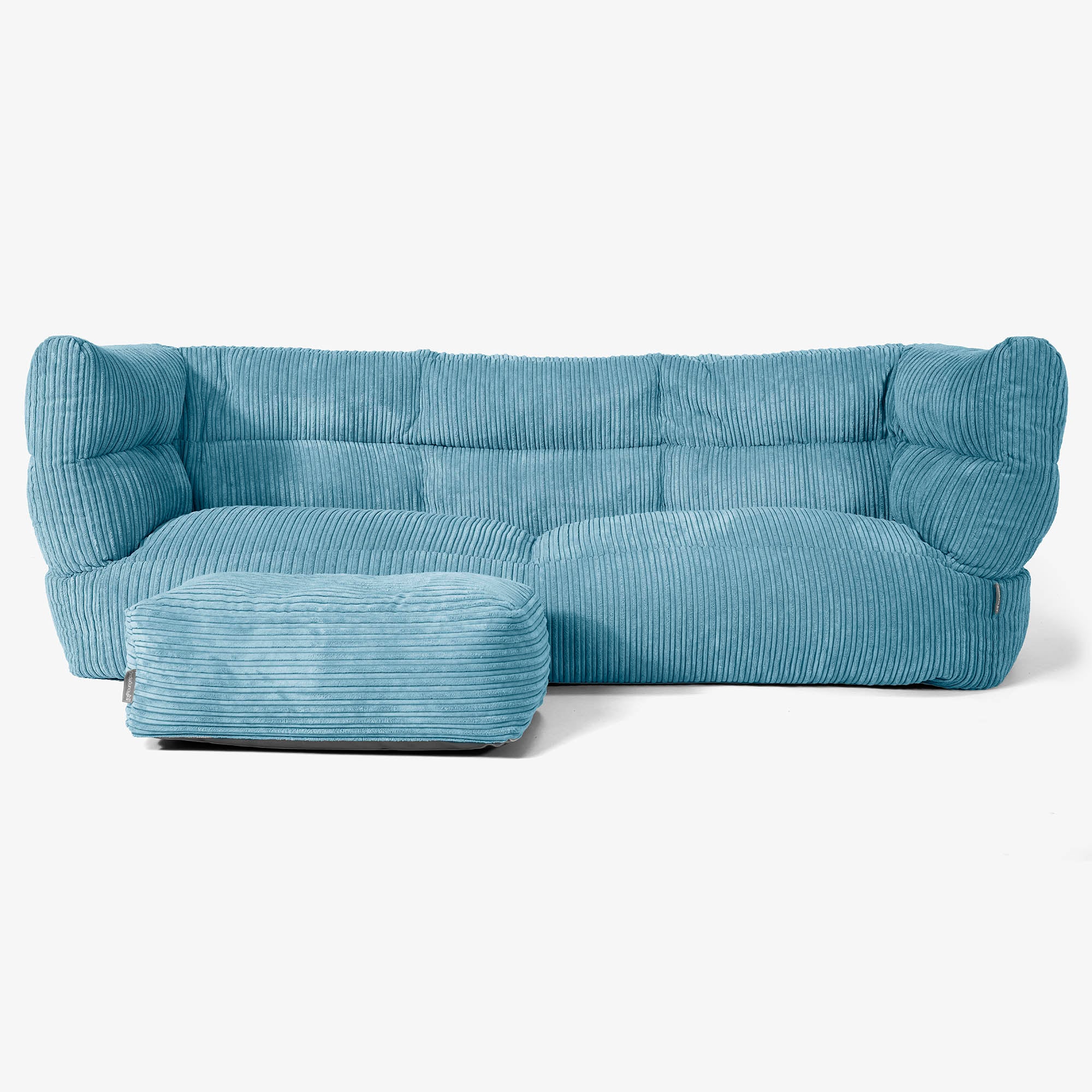 3-Sitzer Louis Sitzsacksofa - Cord Türkis - Image 2