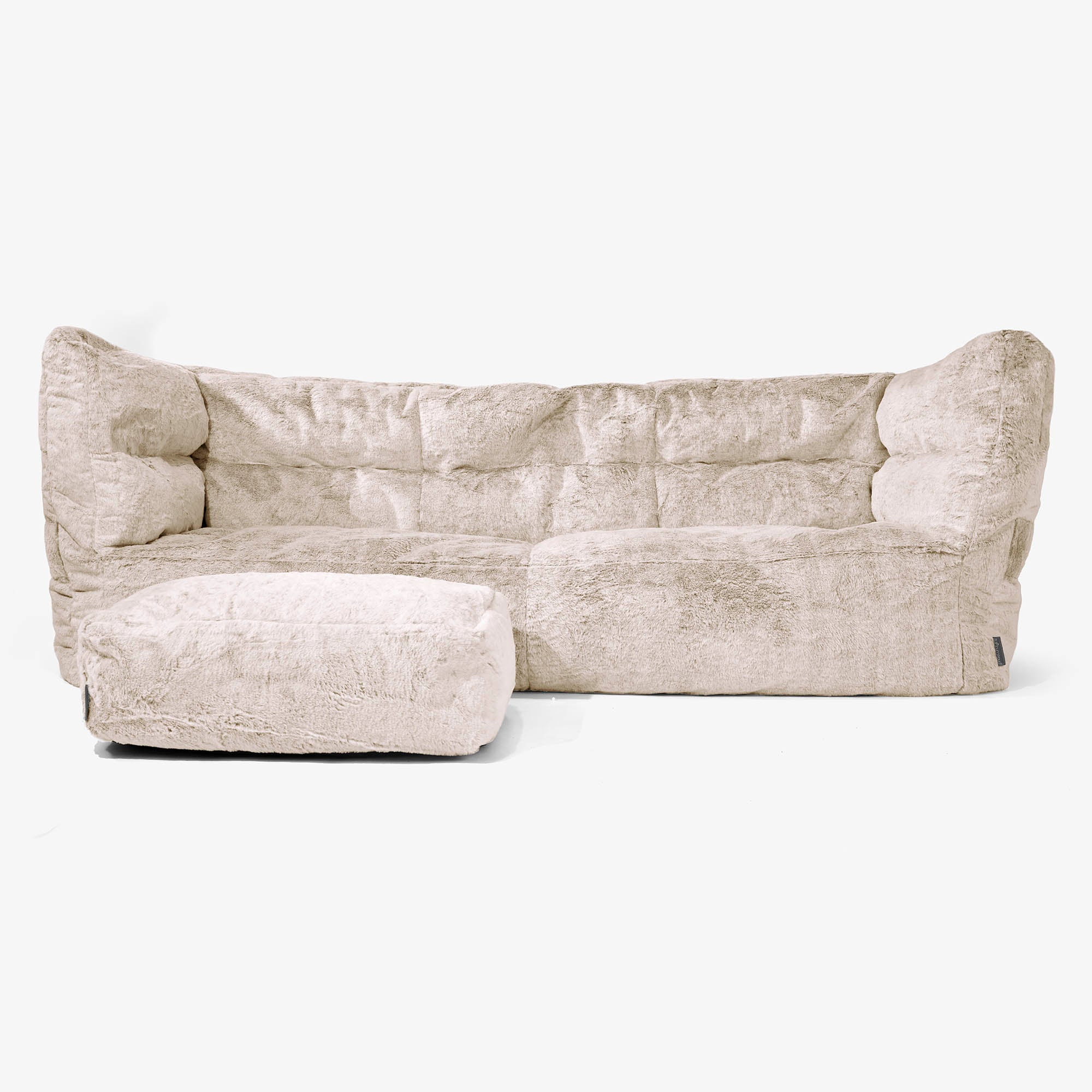 3-Sitzer Louis Sitzsacksofa - Kaninchen Kunstfell Goldbraun - Image 2