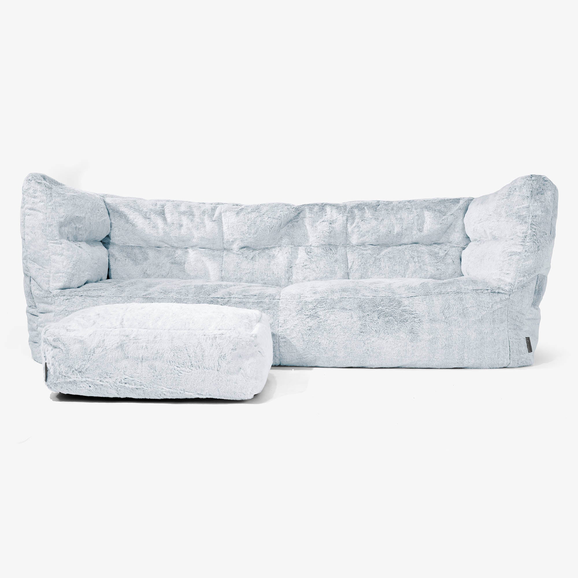 3-Sitzer Louis Sitzsacksofa - Kaninchen Kunstfell Pastellblau - Image 2
