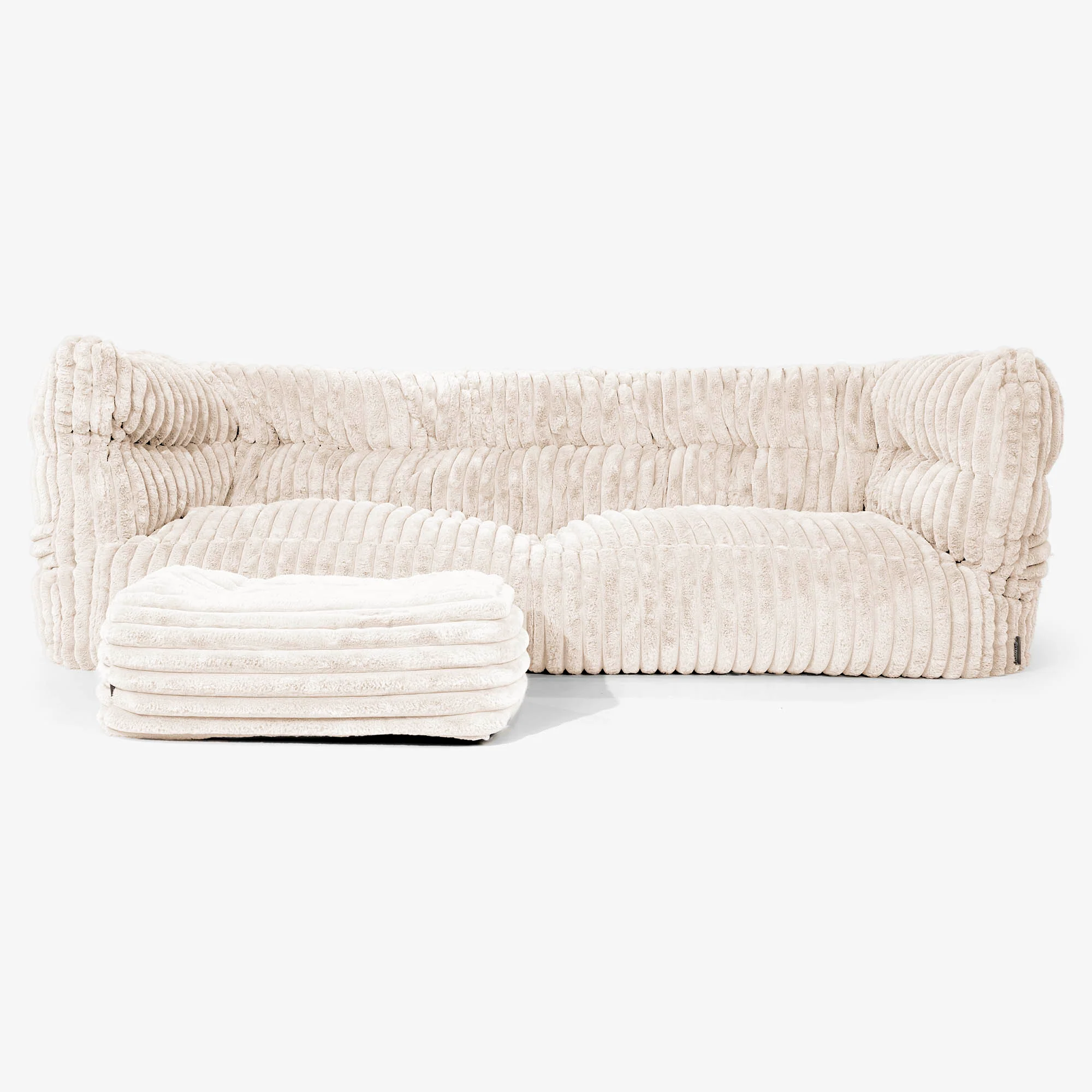 3-Sitzer Louis Sitzsacksofa - Ultra Plüsch Cord Creme - Image 2