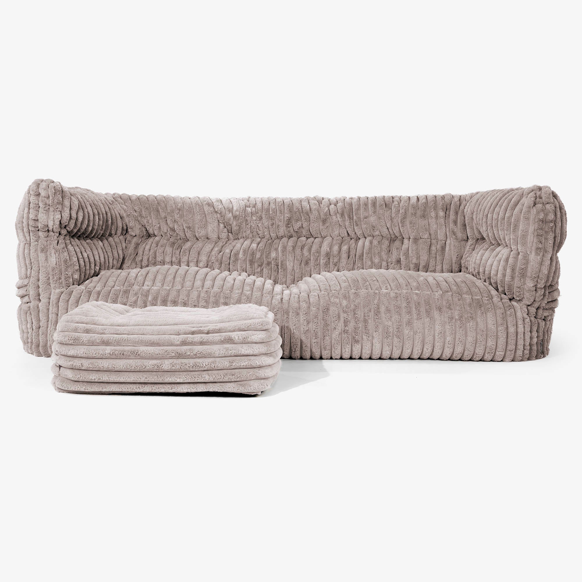 3-Sitzer Louis Sitzsacksofa - Ultra Plüsch Cord Nerzfarben - Image 2