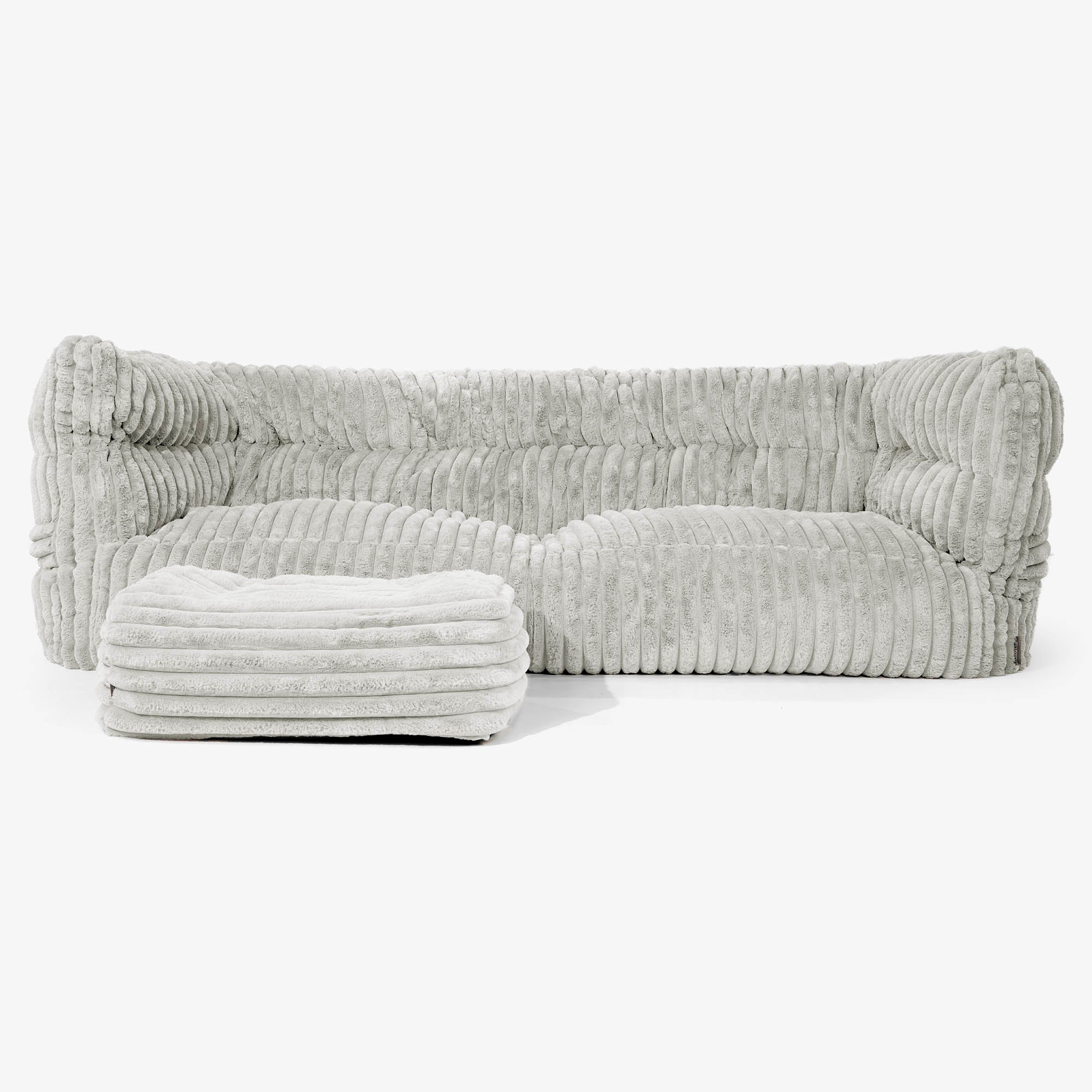 3-Sitzer Louis Sitzsacksofa - Ultra Plüsch Cord Salbeigrün - Image 2