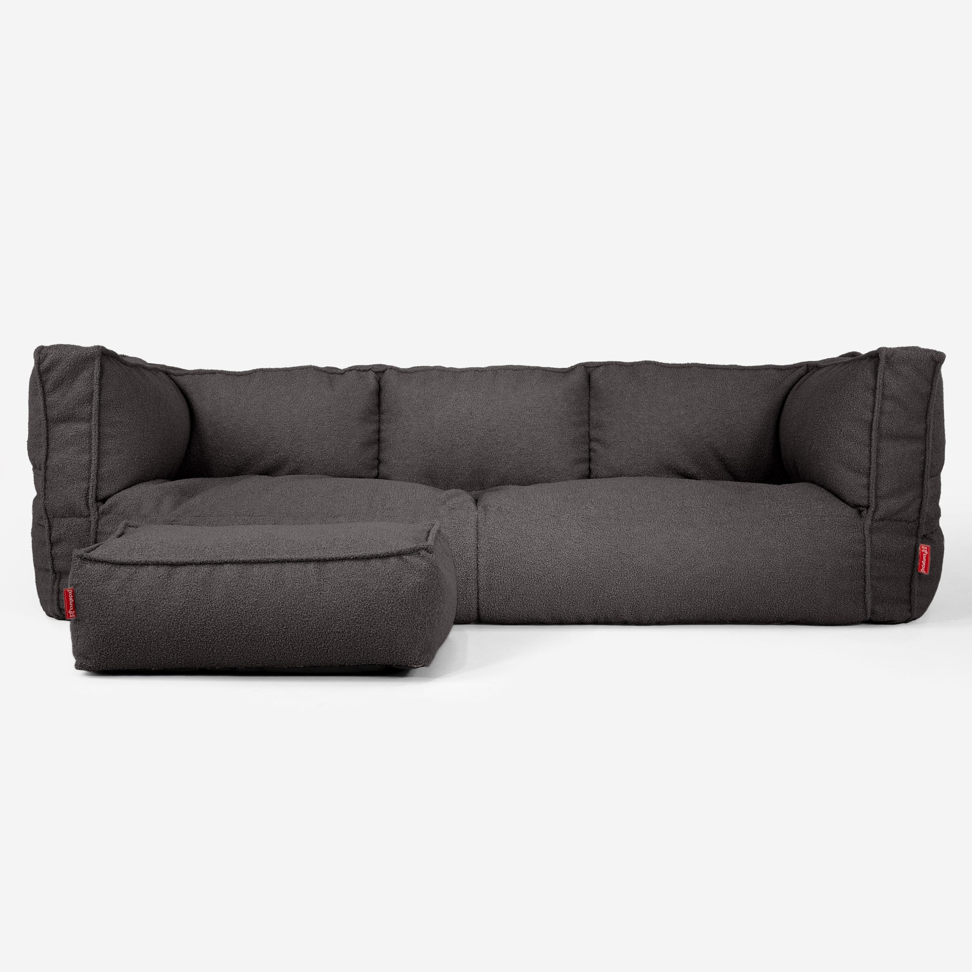 3-Sitzer Albert Sitzsacksofa - Bouclé Graphitgrau - Image 2