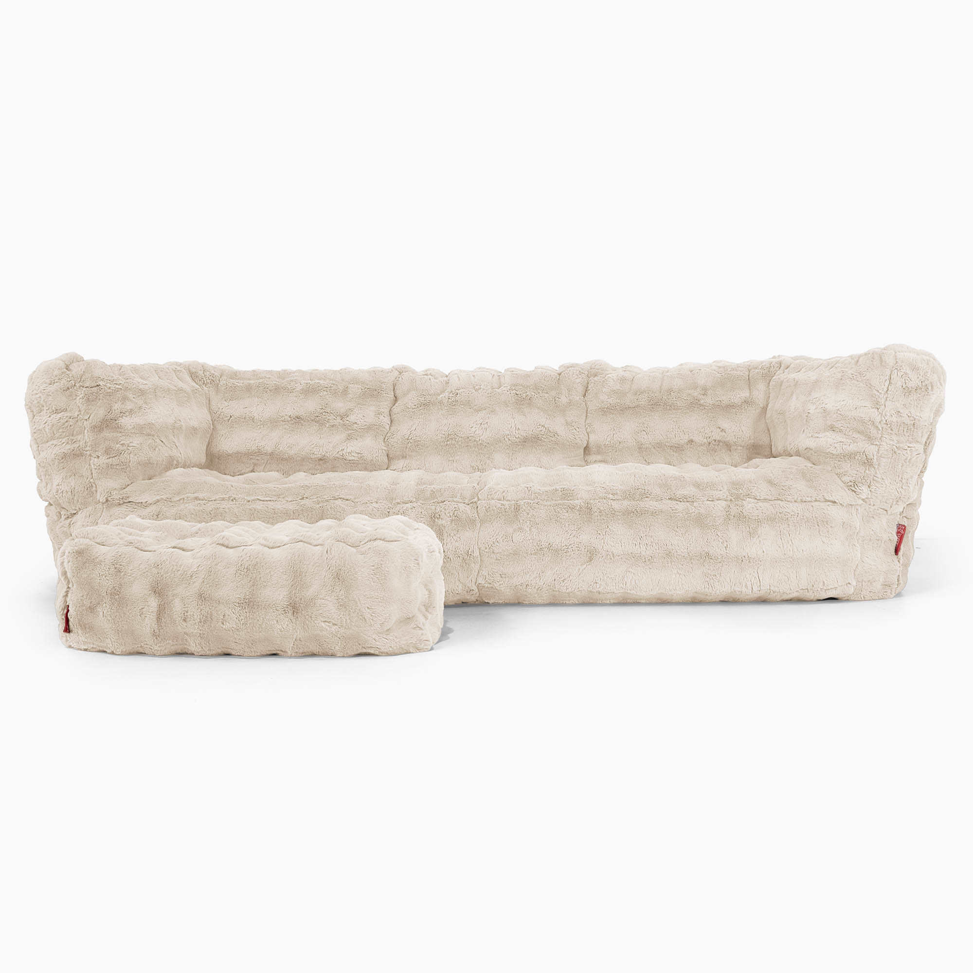 3-Sitzer Albert Sitzsacksofa - Bubble Pelz Creme - Image 2