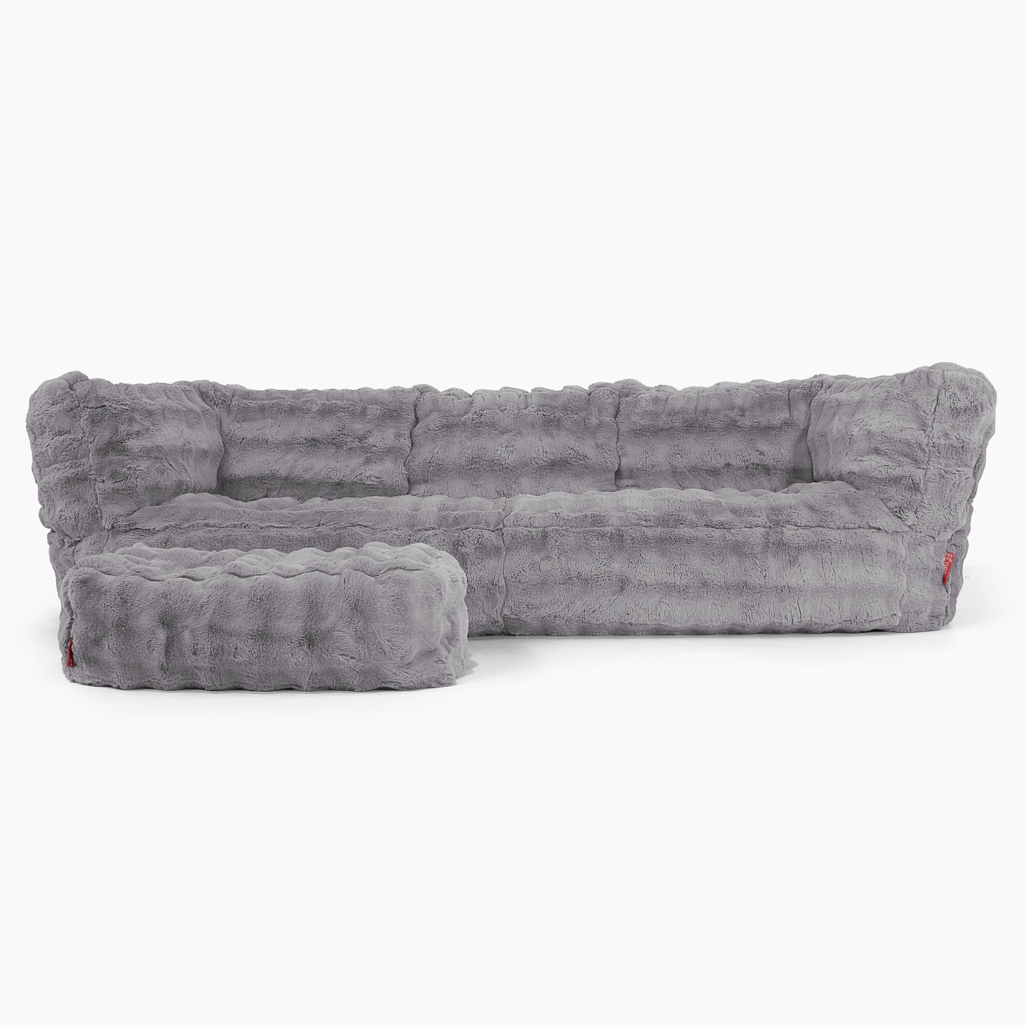 3-Sitzer Albert Sitzsacksofa - Bubble Pelz Grau - Image 2