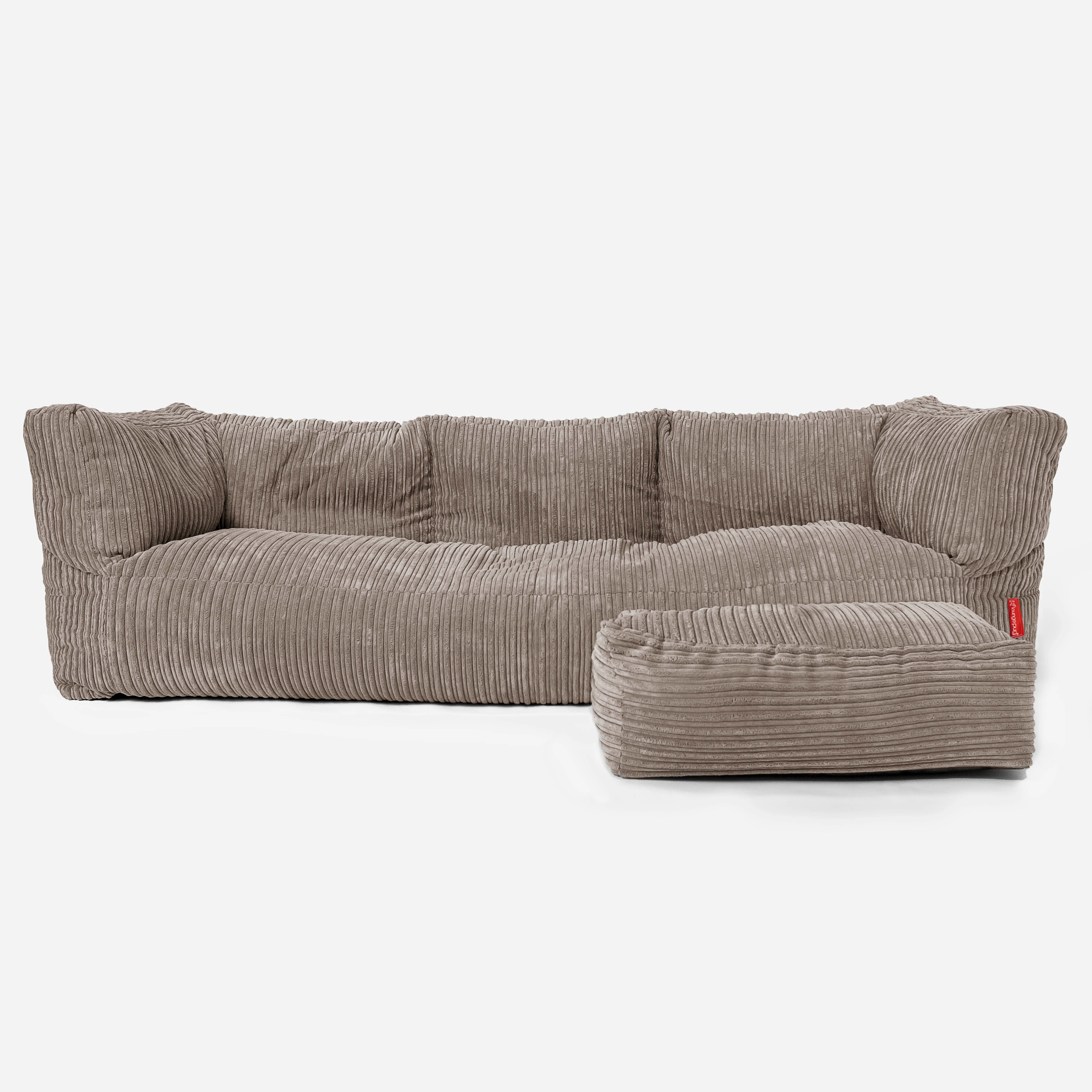3-Sitzer Albert Sitzsacksofa - Cord Beigegrau - Image 2